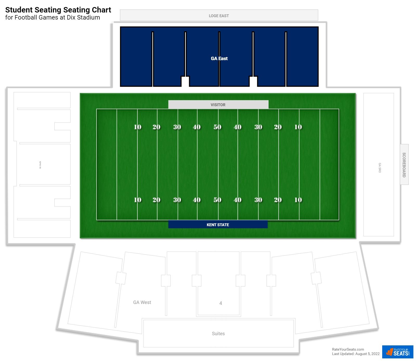 Football Student Seating Seating Chart at Dix Stadium