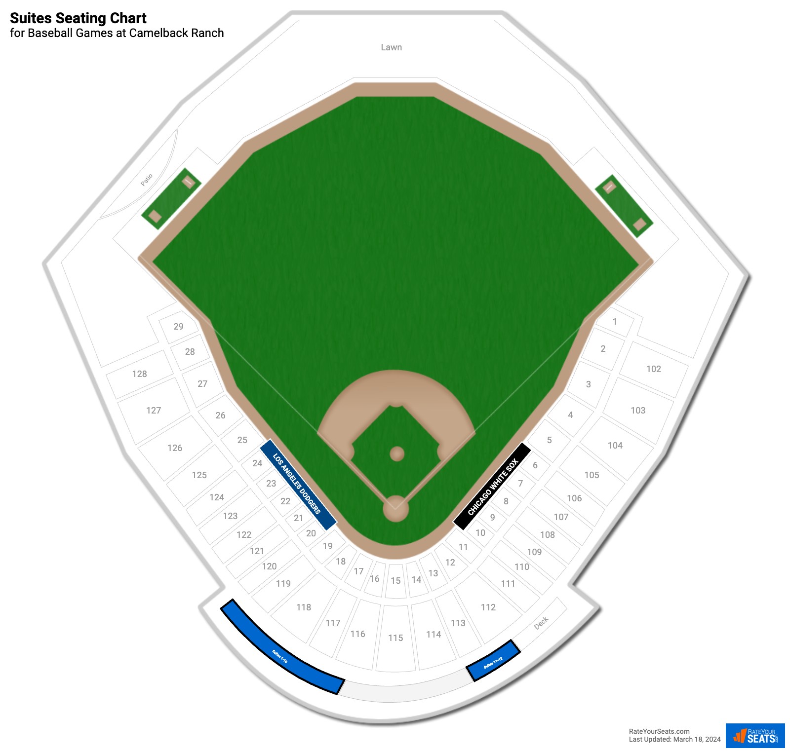 click to enlarge Baseball Suites Seating Chart at Camelback Ranch