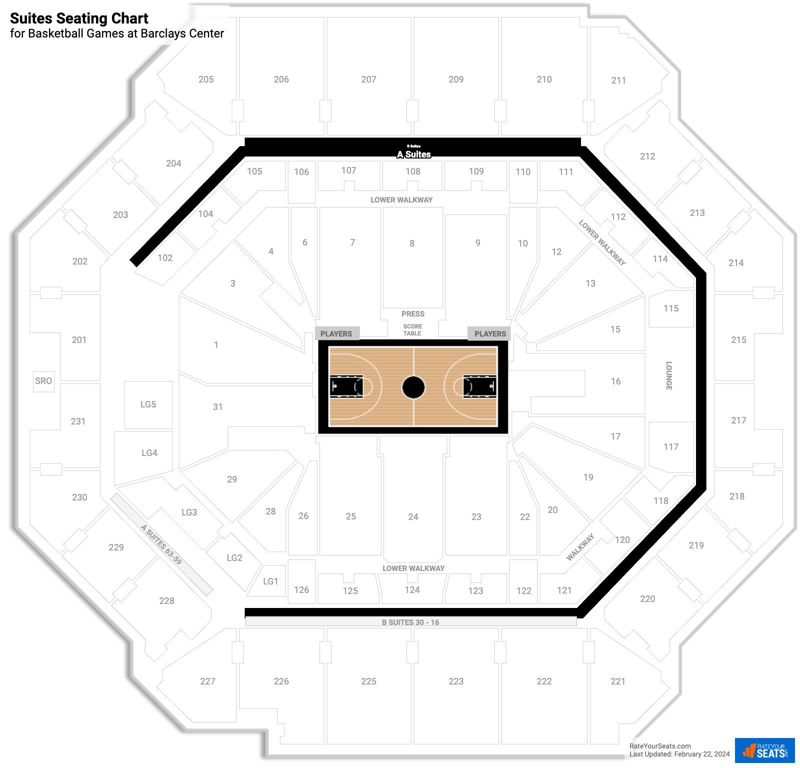 Basketball Suites Seating Chart at Barclays Center