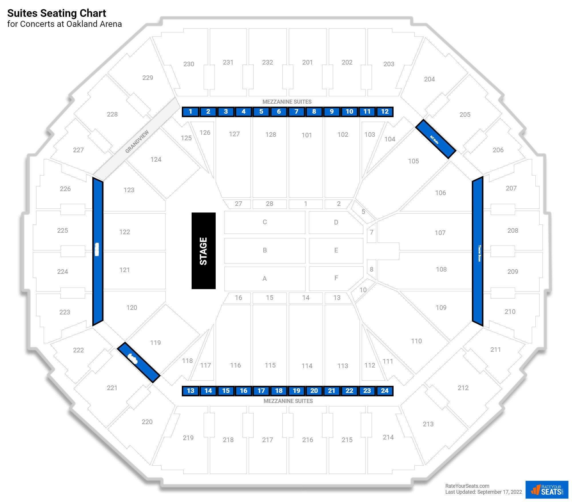 Oakland Arena Seating Chart Concert