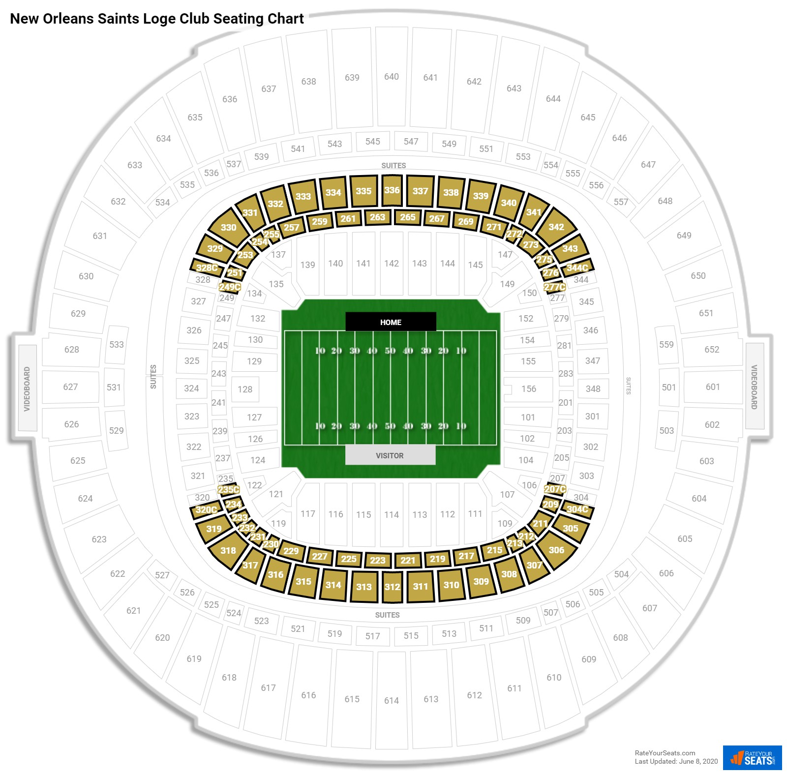 Superdome Club Level Seating Chart