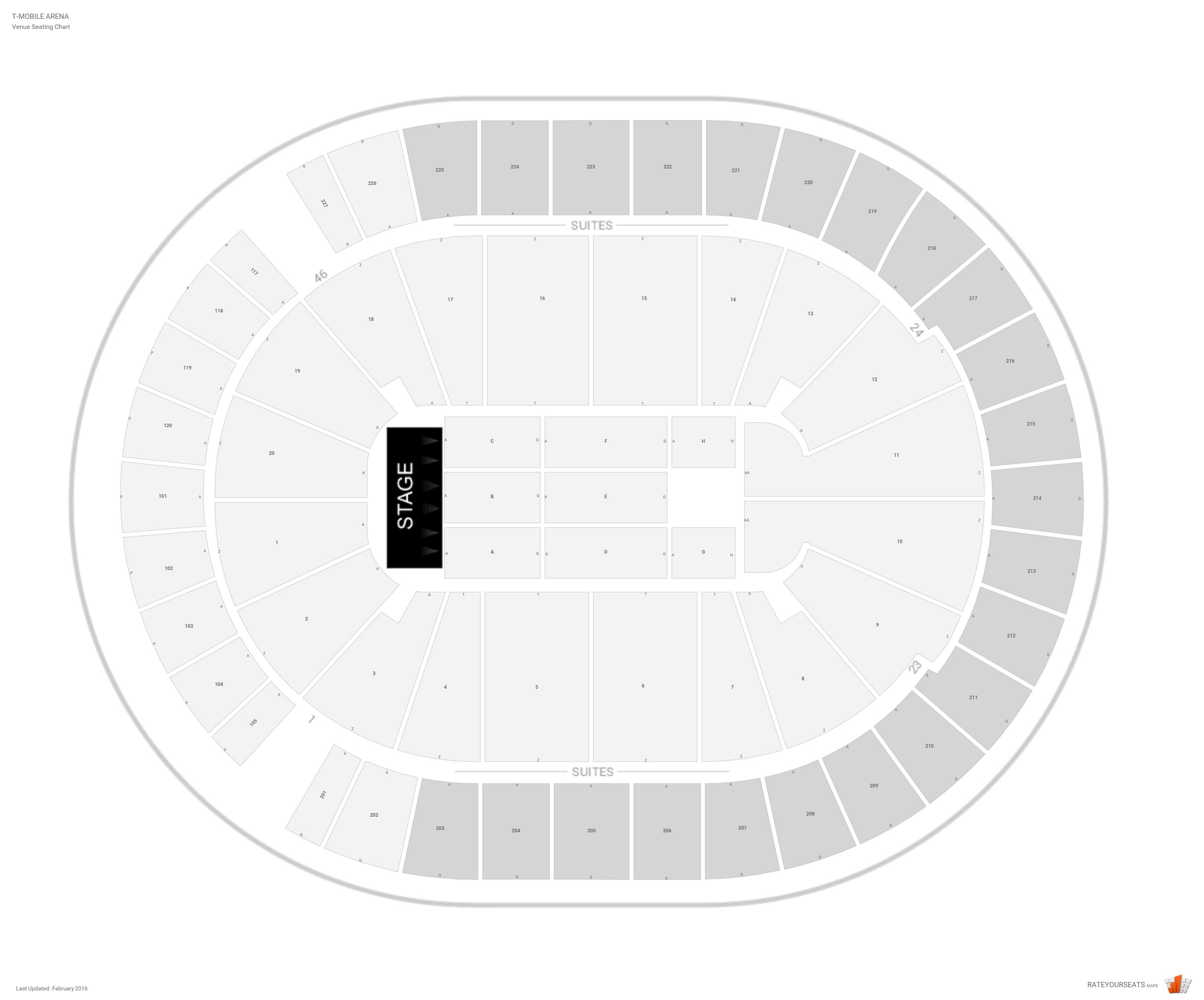 T-Mobile Arena Concert Seating Guide - RateYourSeats.com