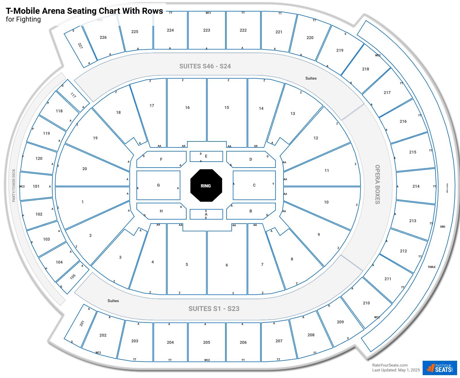 t mobile arena seating charts for fighting rateyourseats com t mobile pbr seating chart