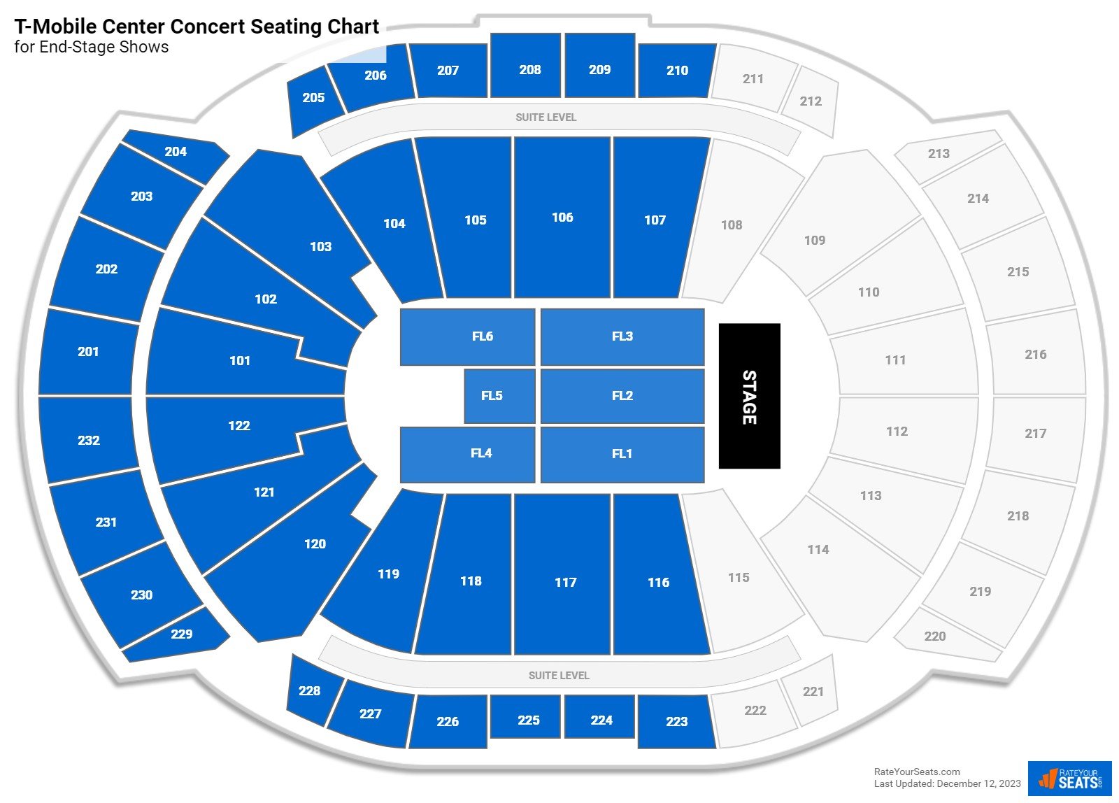 T-Mobile Center Concert Seating Chart