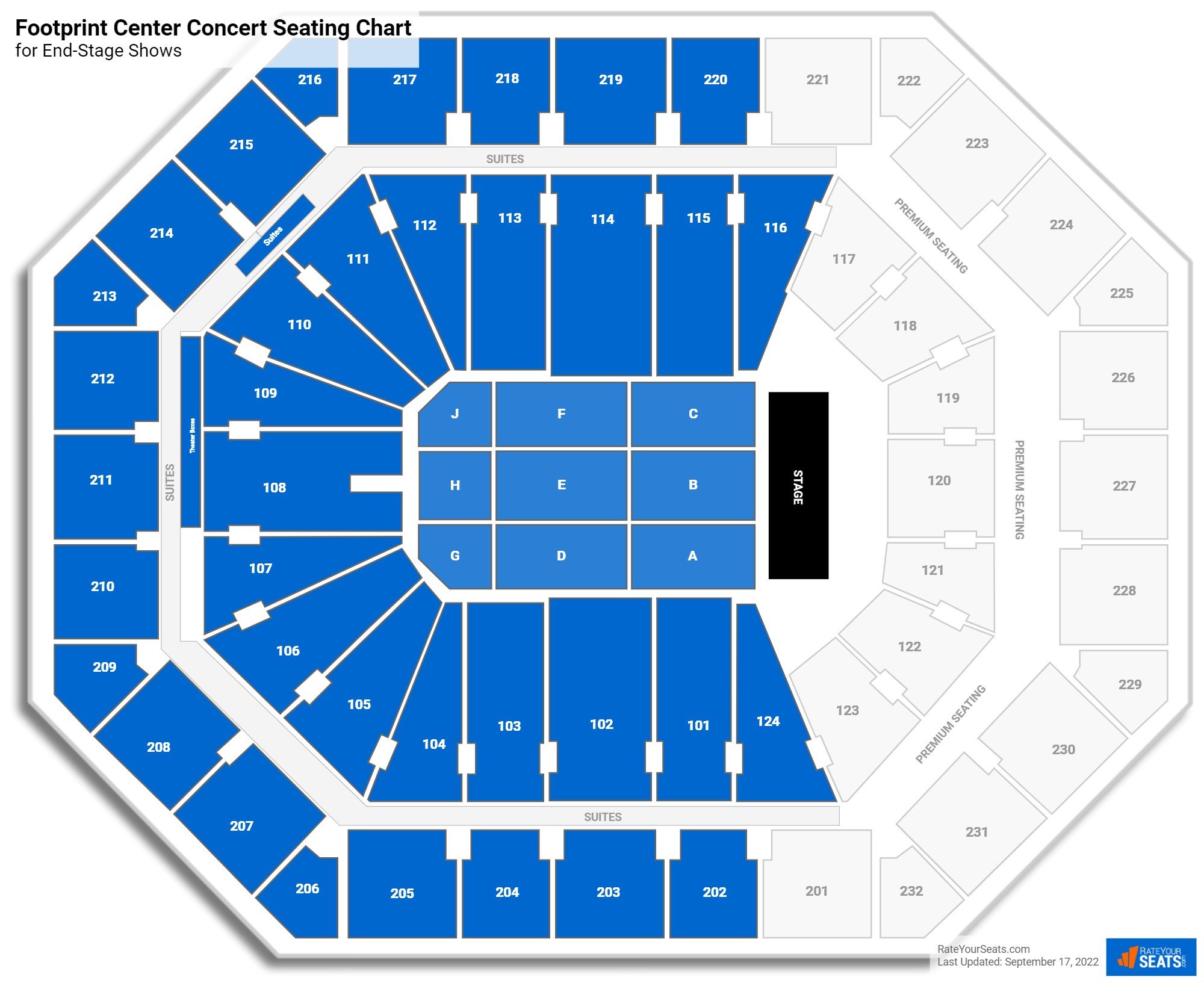 Footprint Center Seat Views