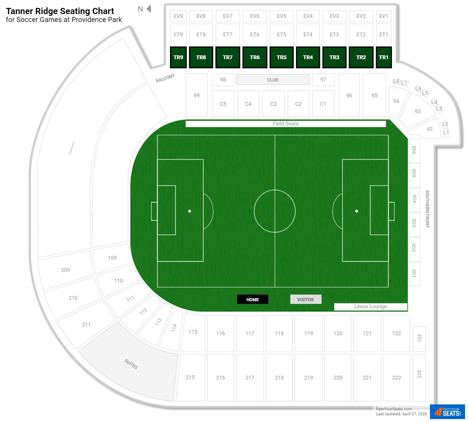 click to enlarge Soccer Tanner Ridge Seating Chart at Providence Park