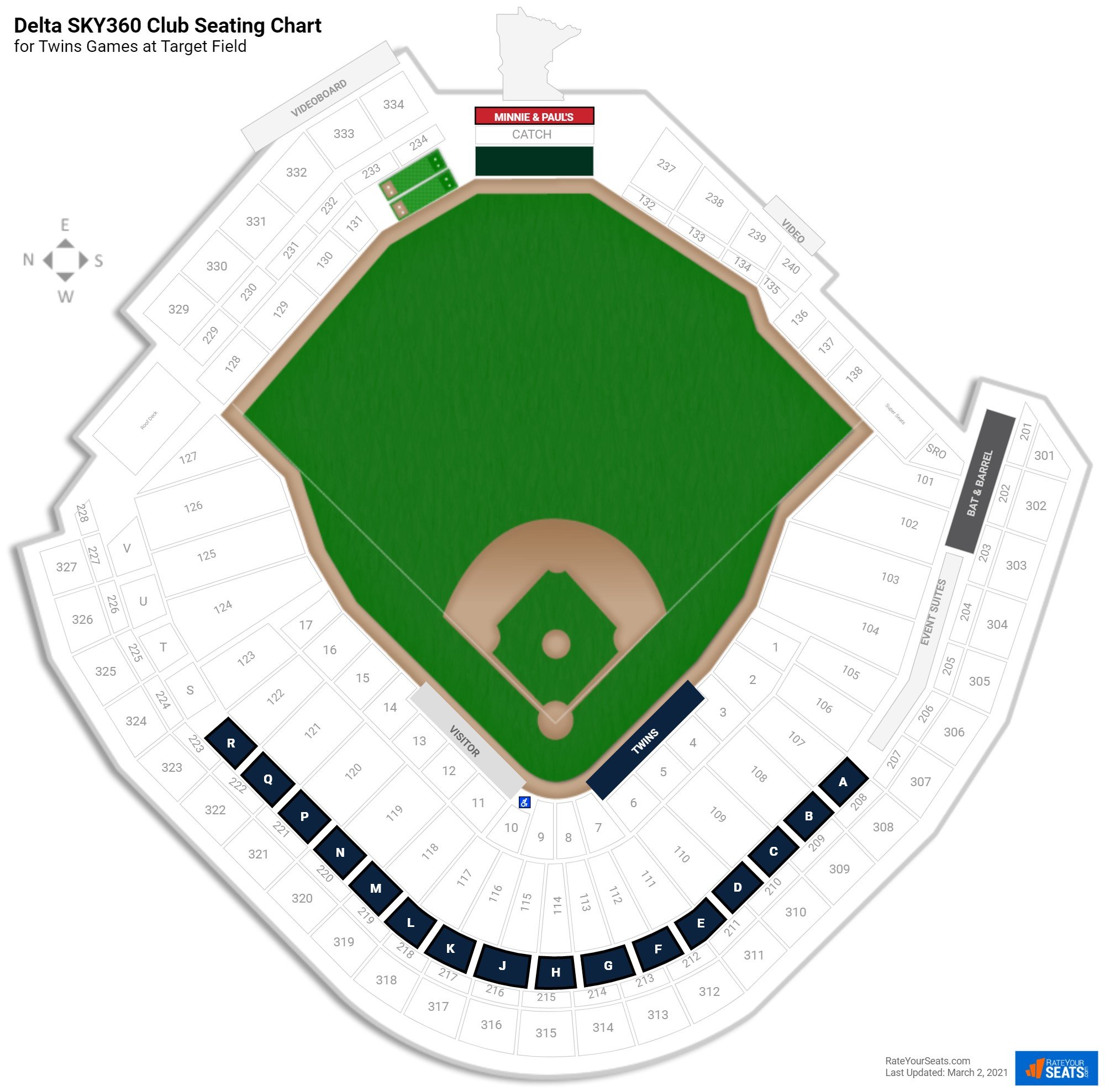 Legends Club Target Field Baseball Seating