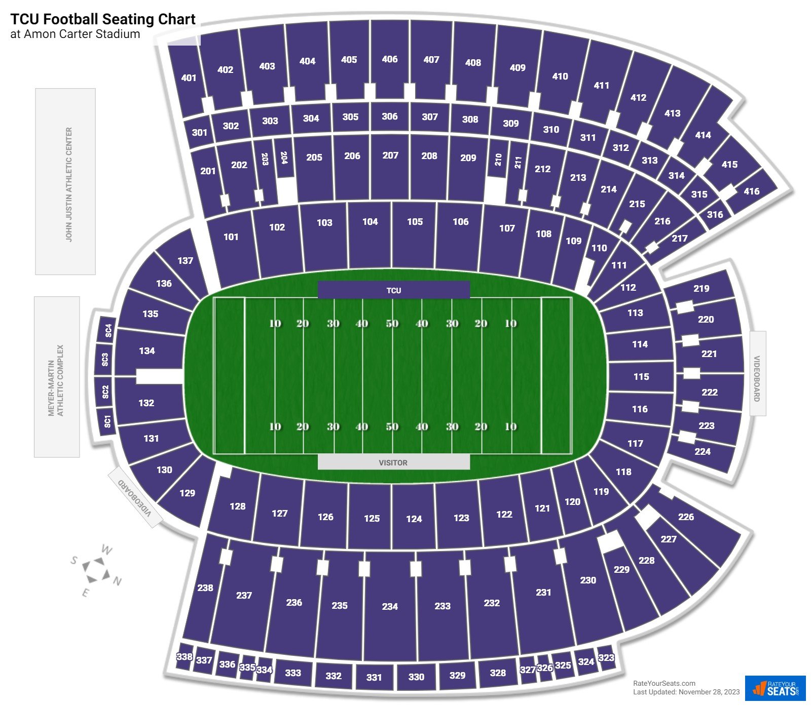 TCU Horned Frogs Seating Chart at Amon Carter Stadium