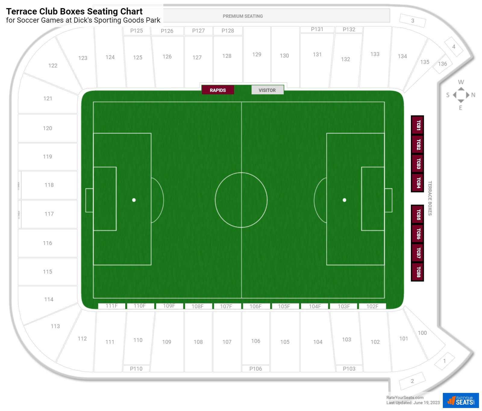 Soccer Terrace Club Boxes Seating Chart at Dick