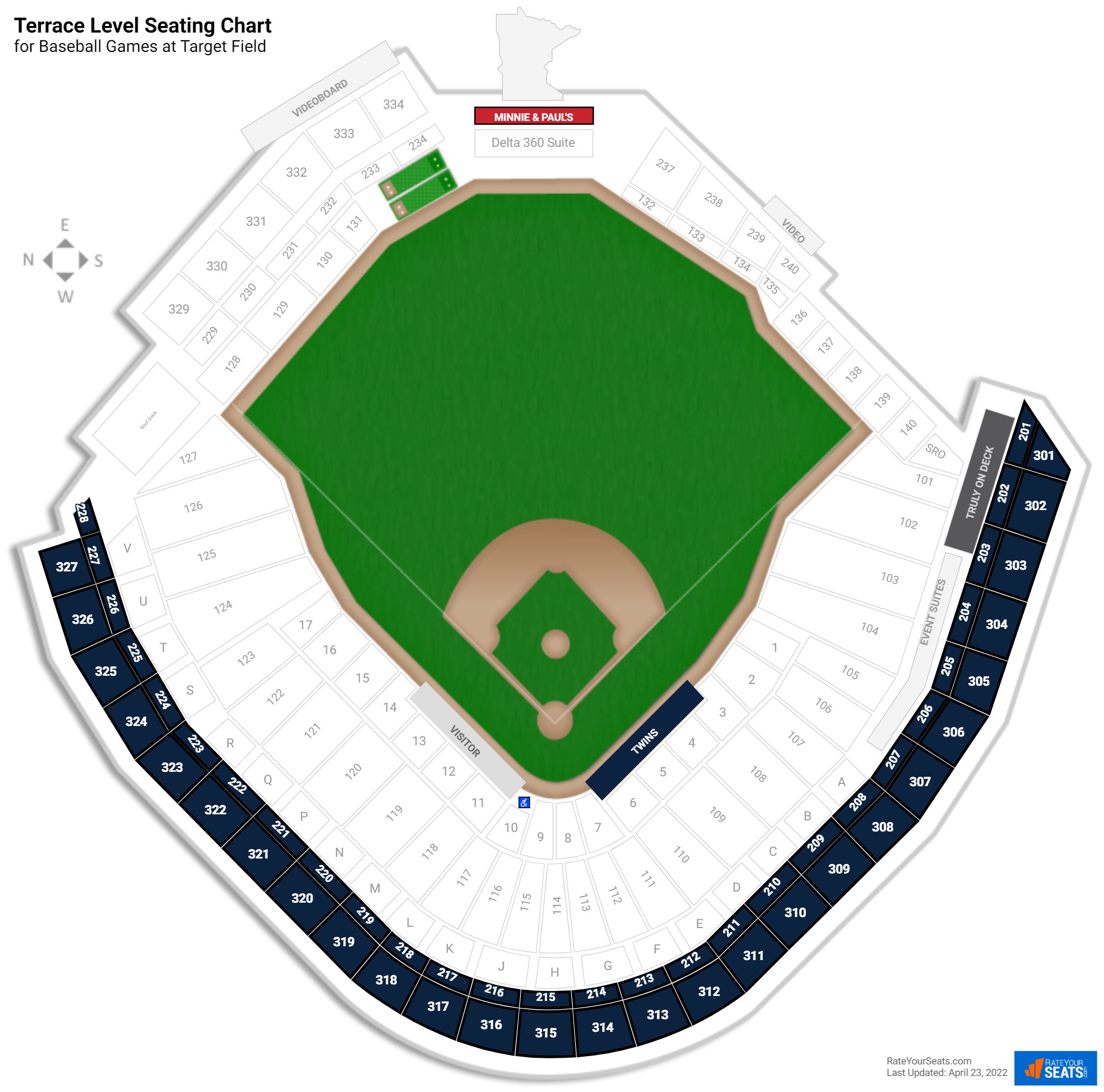 Target Field Seating Chart With Rows And Seat Numbers Two Birds Home