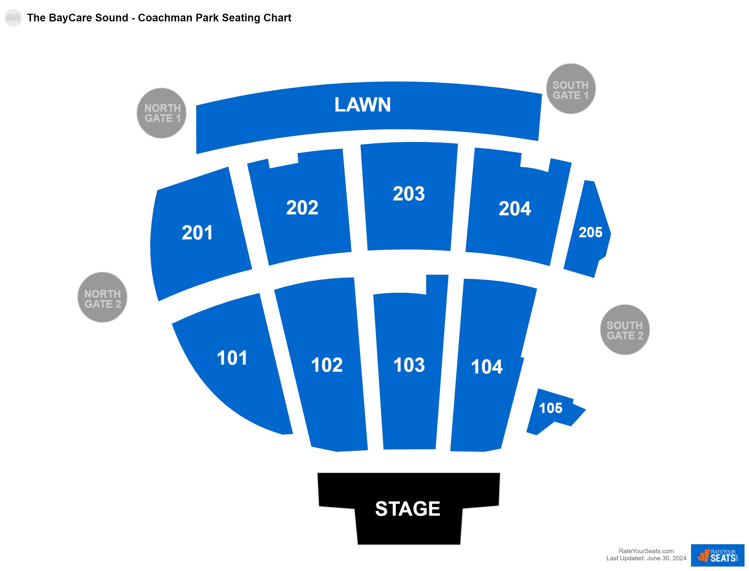 Interactive seating chart Concert seating chart at The BayCare Sound - Coachman Park