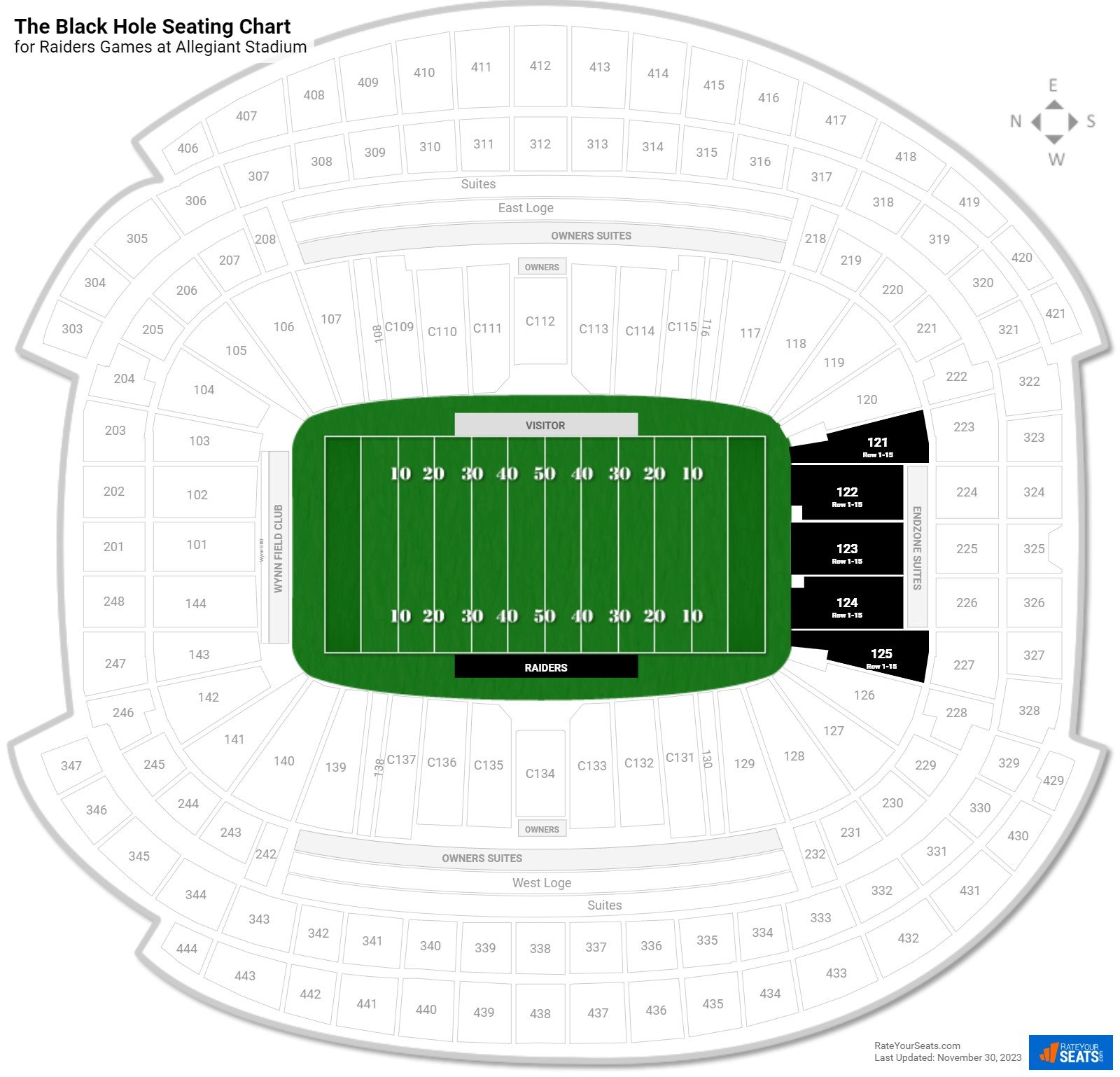 Raiders The Black Hole Seating Chart at Allegiant Stadium