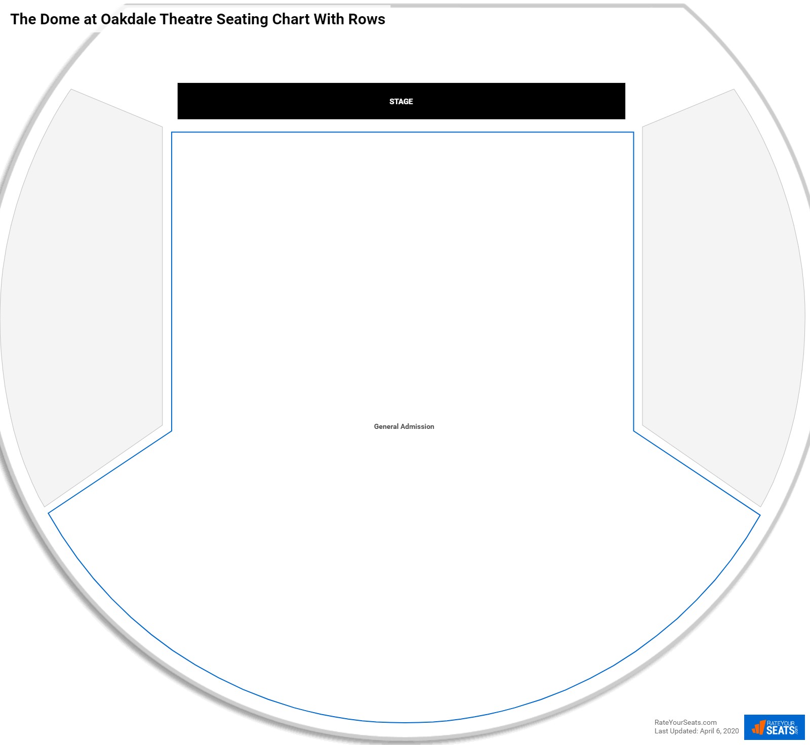 The Dome at Oakdale Theatre seating chart with row numbers