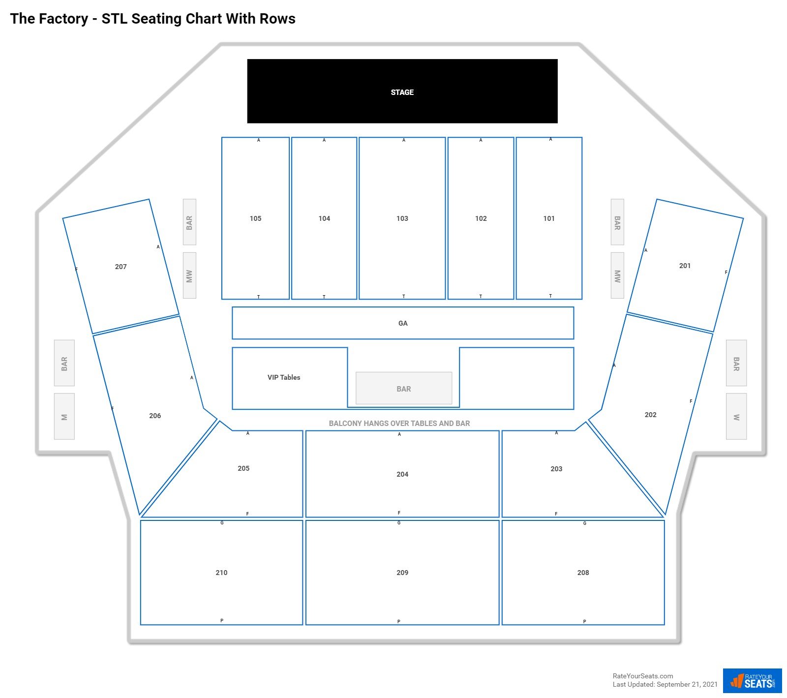The Factory - STL seating chart with row numbers