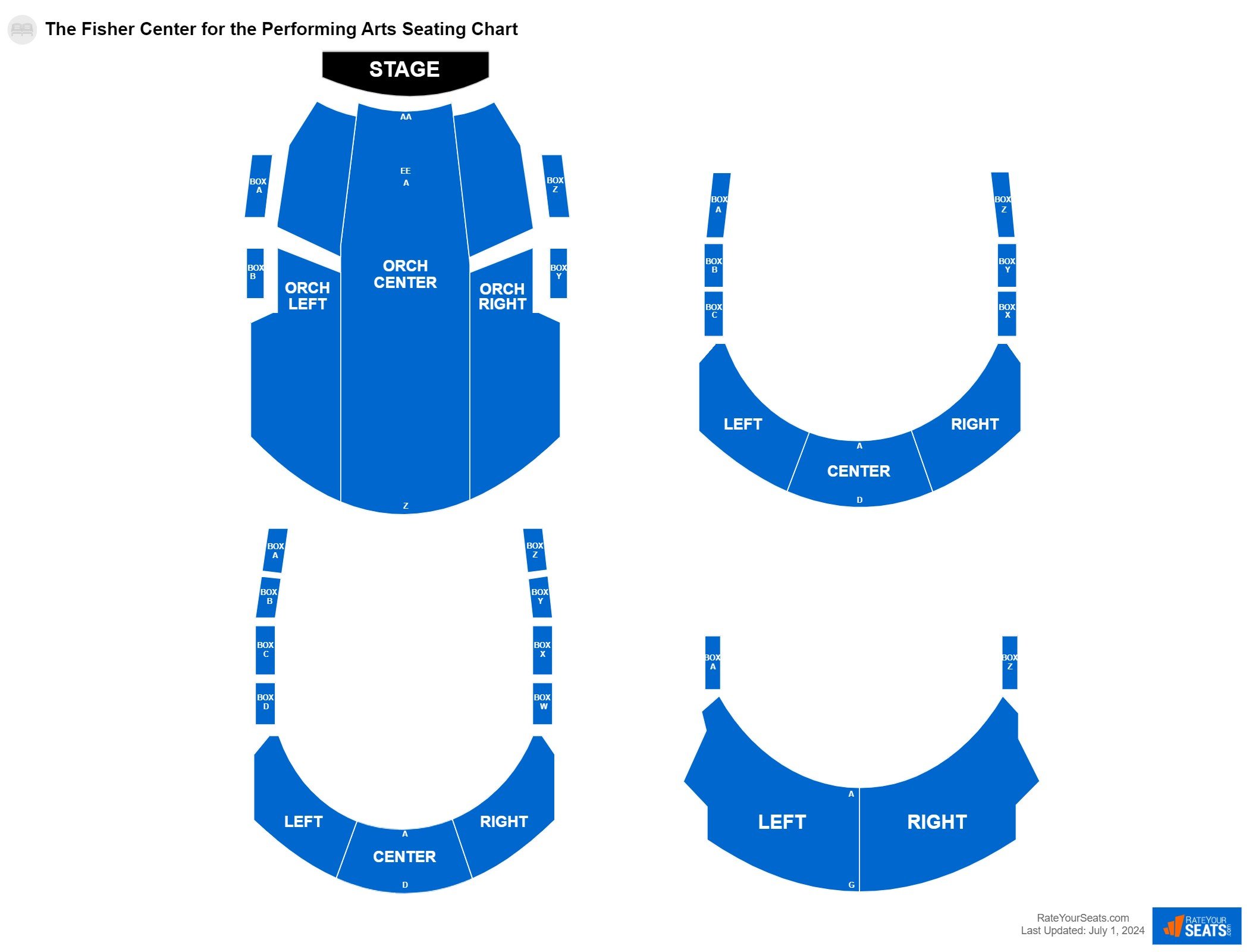 Interactive seating chart Comedy seating chart at The Fisher Center for the Performing Arts