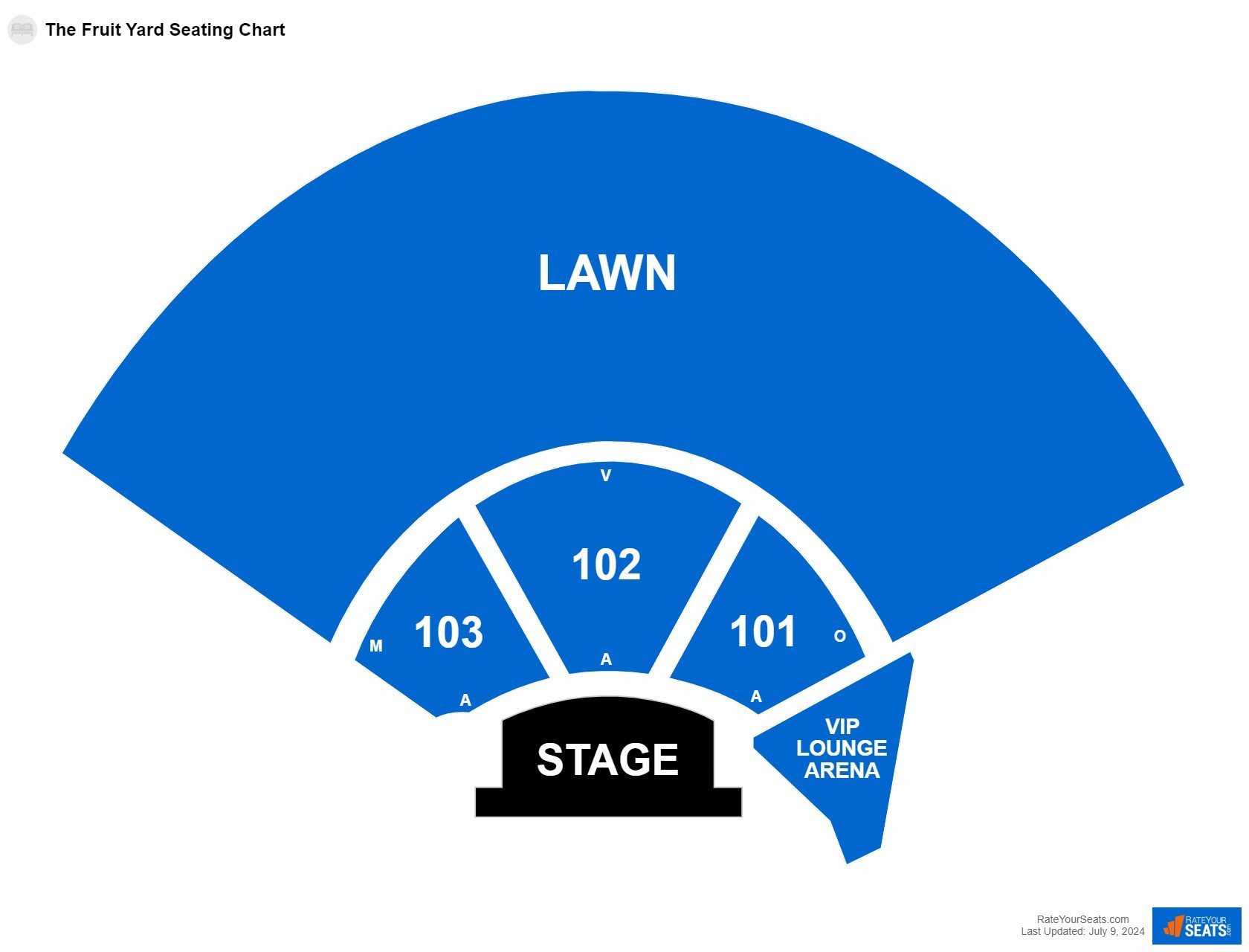 Interactive seating chart Concert seating chart at The Fruit Yard