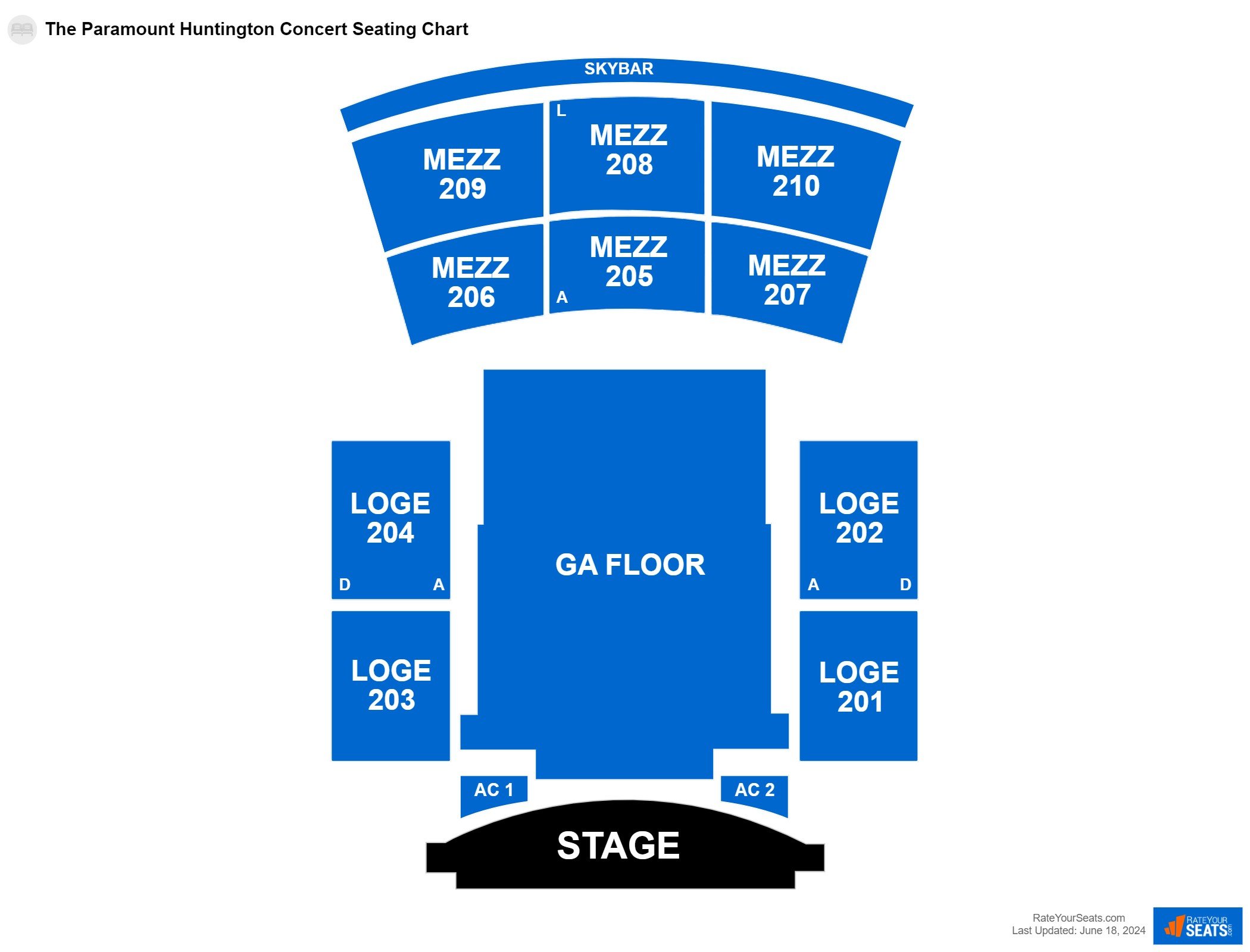 Interactive seating chart Concert seating chart at The Paramount Huntington