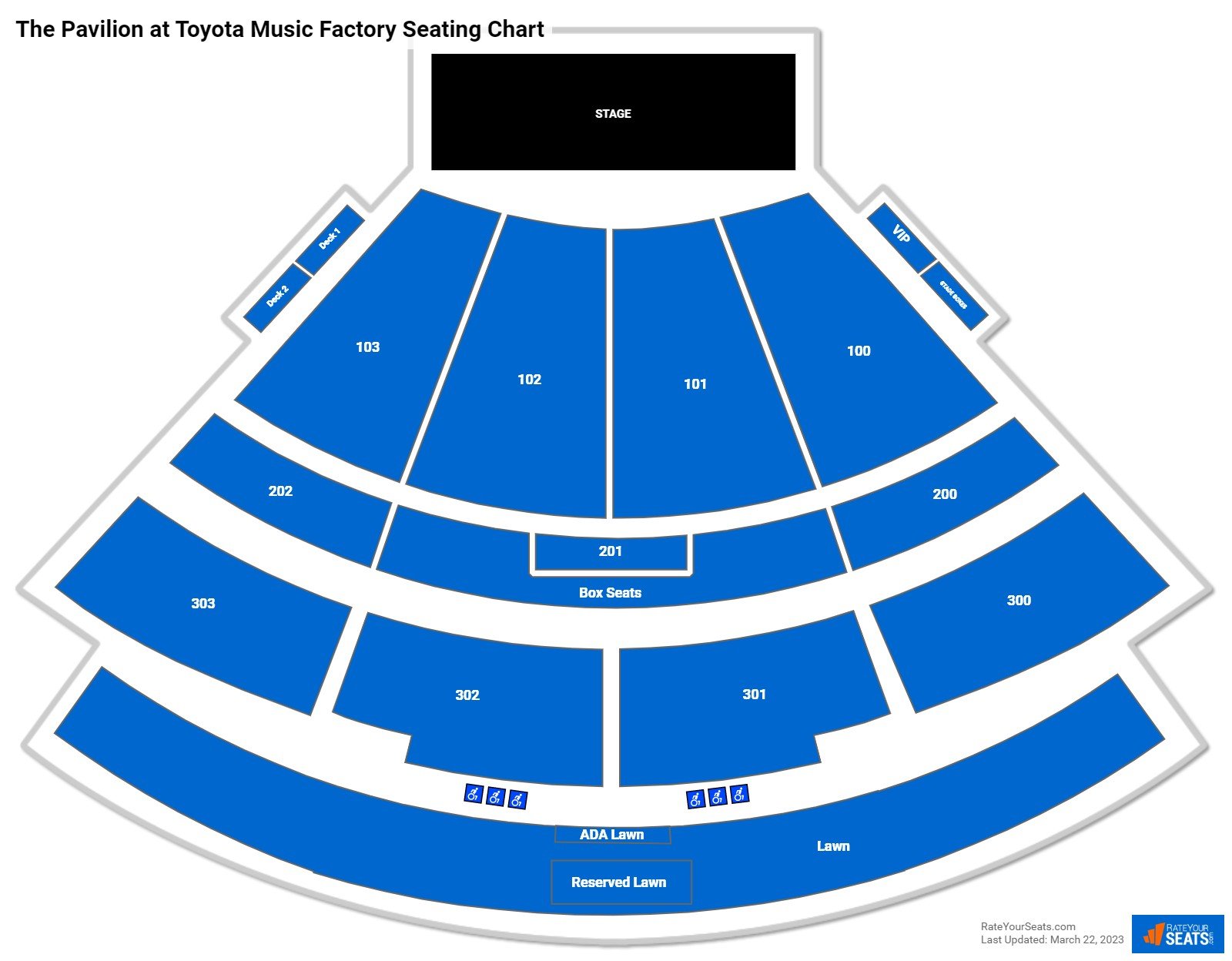 The Pavilion at Toyota Music Factory Concert Seating Chart
