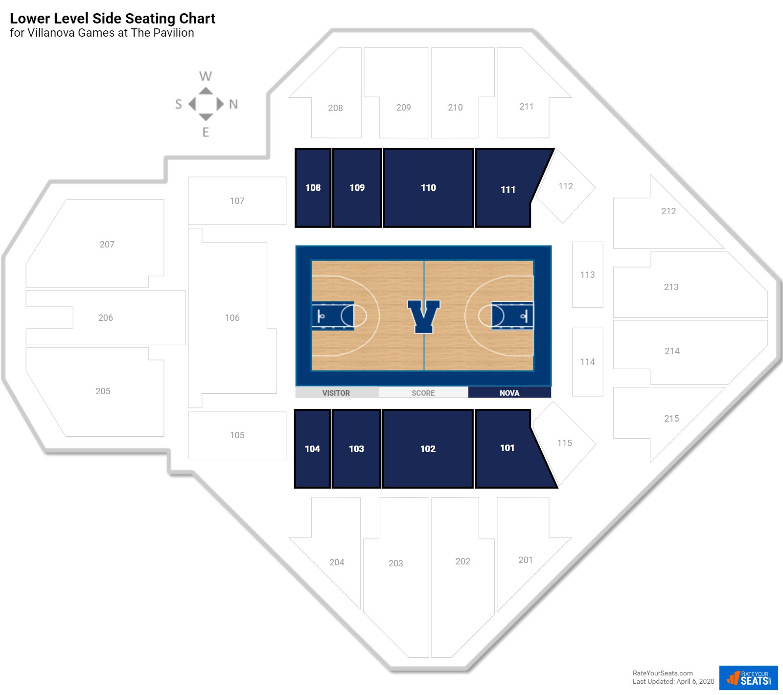 Pavilion Seating Chart Villanova