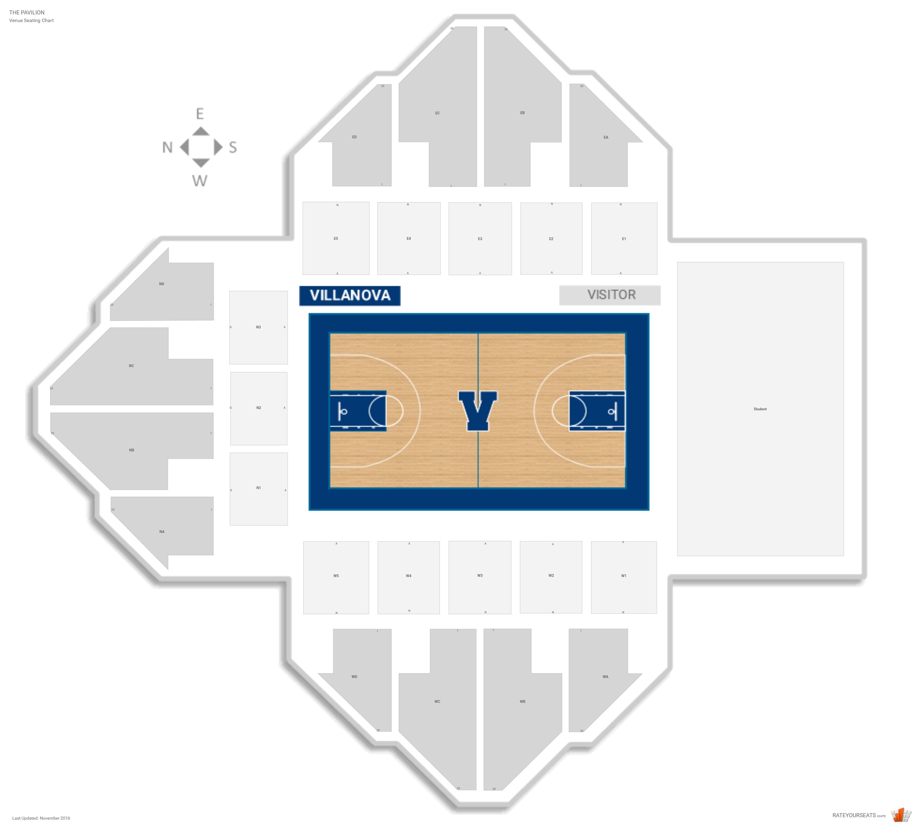 Villanova Finneran Pavilion Seating Chart