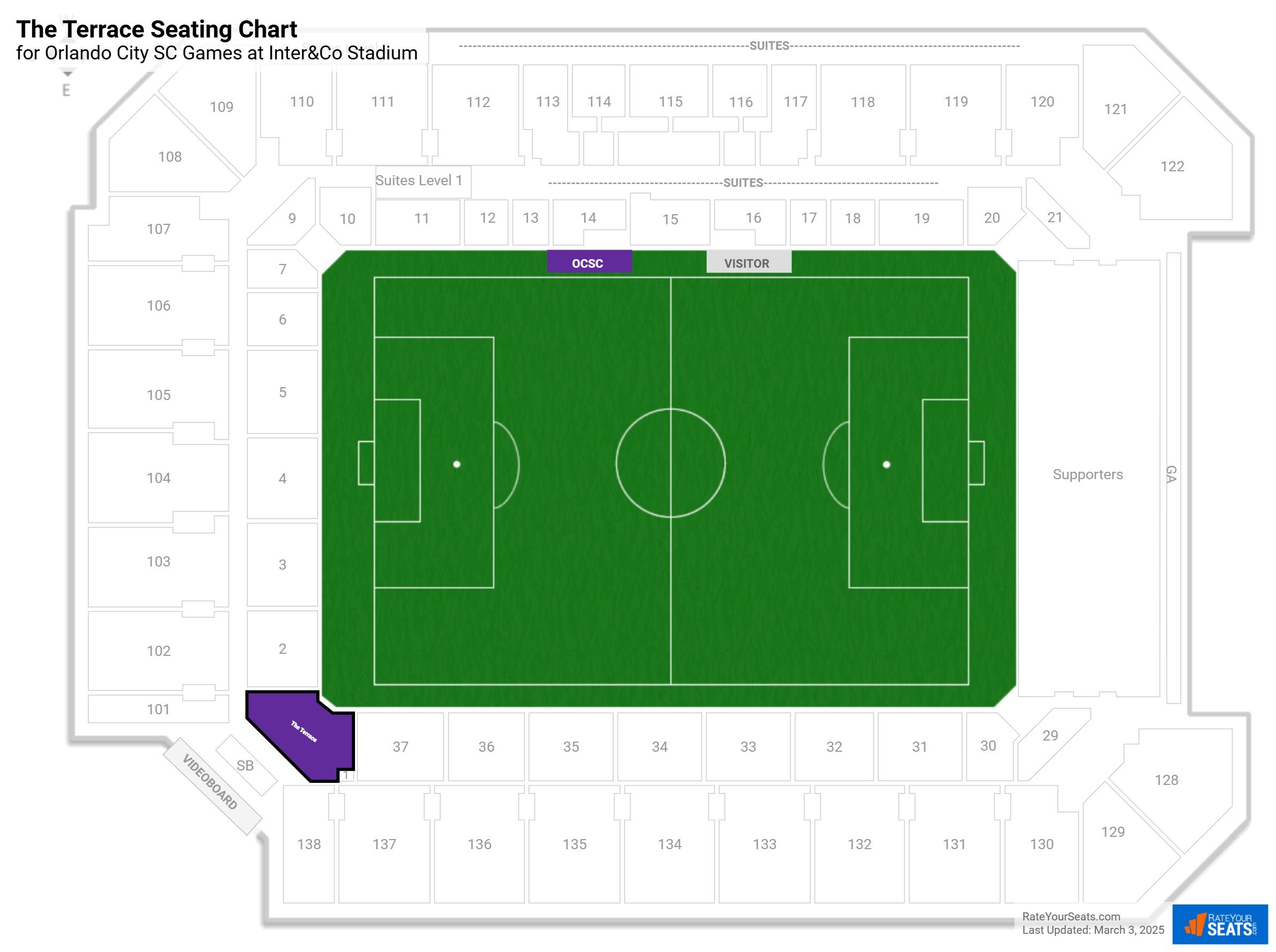 click to enlarge Orlando City SC The Terrace Seating Chart at Inter&Co Stadium