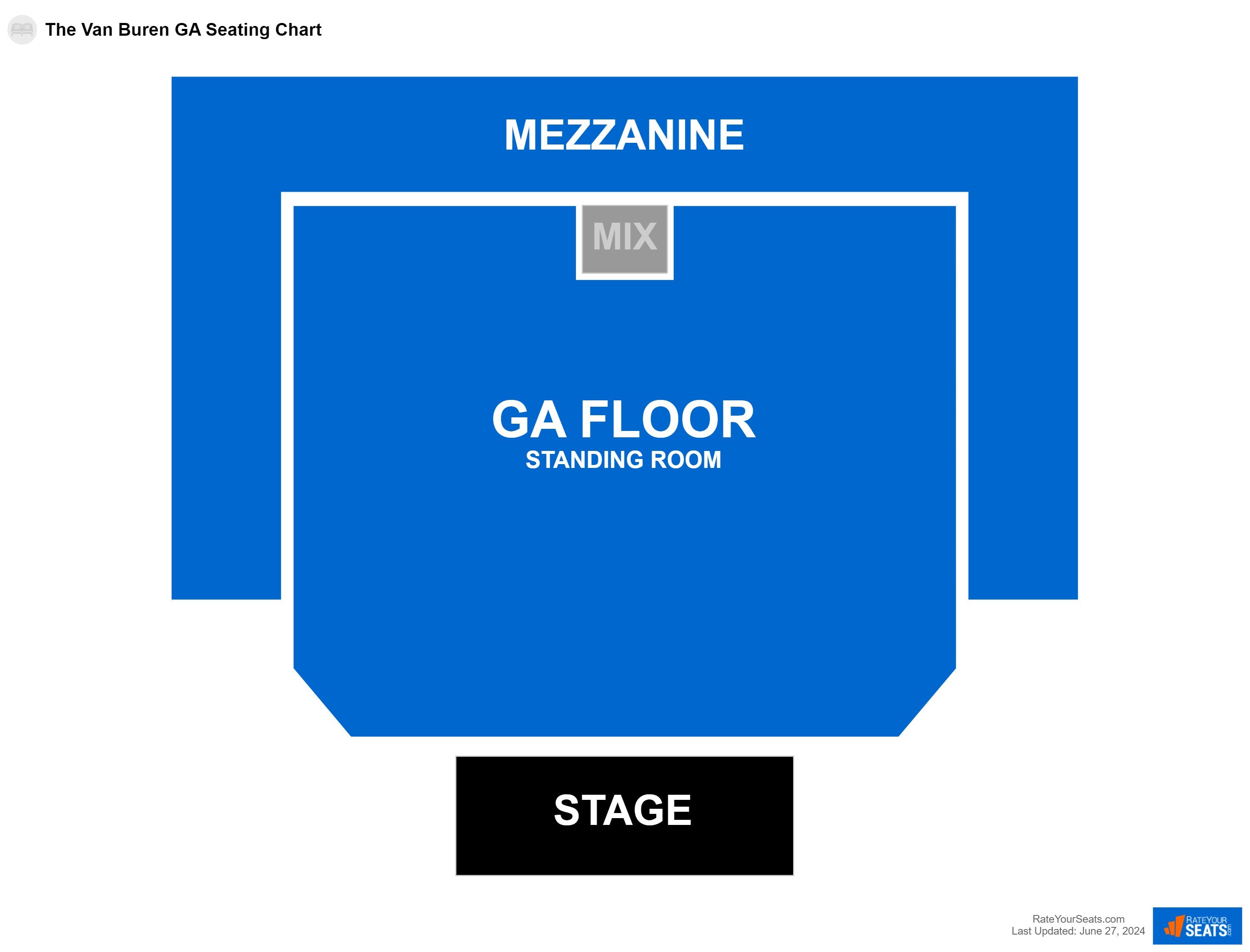 Interactive seating chart Comedy seating chart at The Van Buren