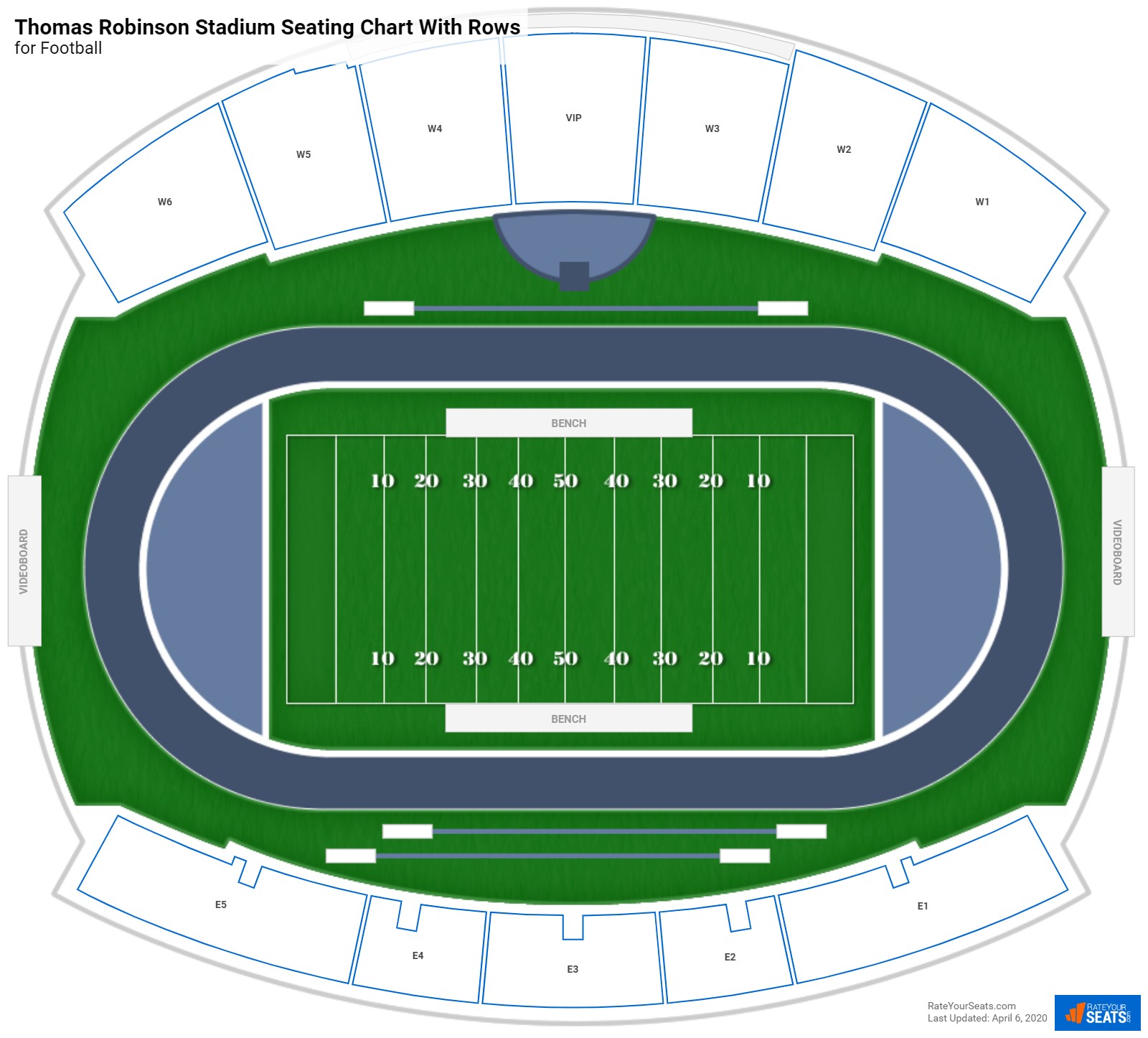 Thomas Robinson Stadium seating chart with row numbers