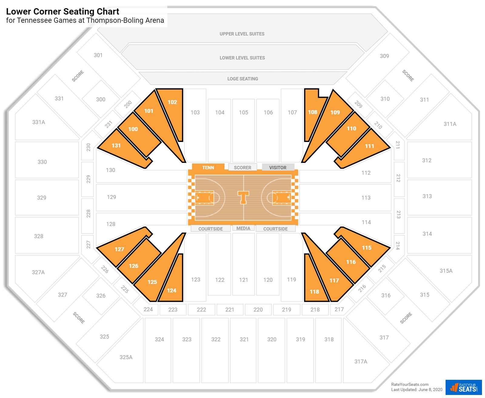 University Of Tennessee Basketball Seating Chart