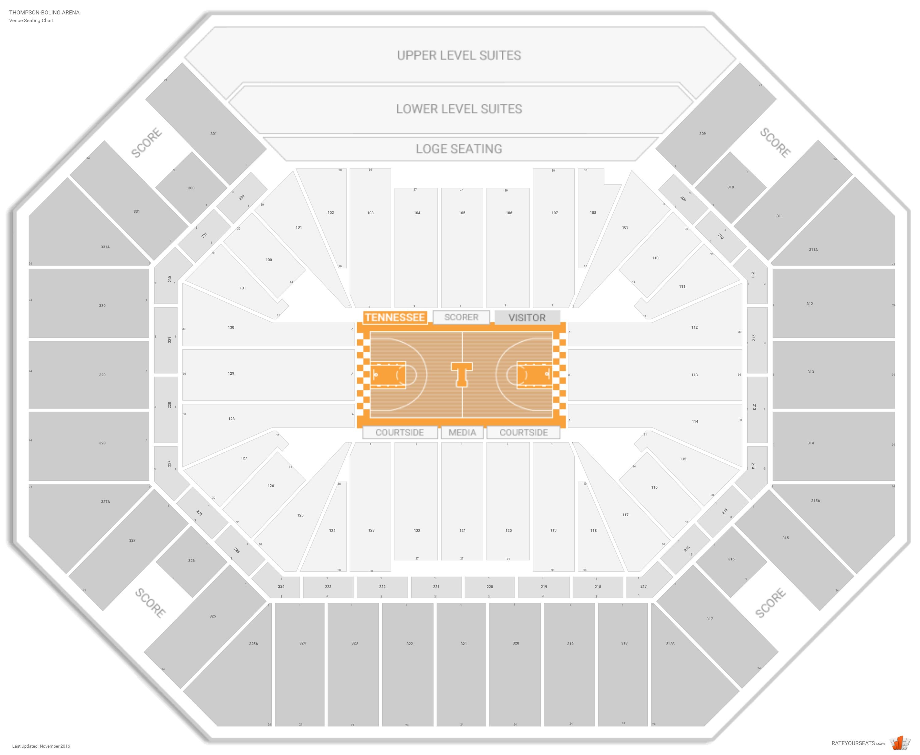 Thompson Boling Arena Seating Chart With Row Numbers