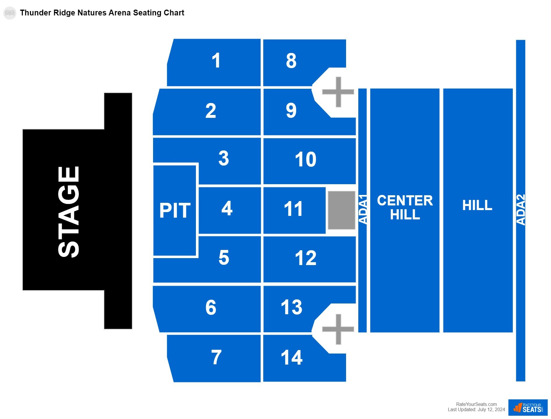 Interactive seating chart Concert seating chart at Thunder Ridge Nature Arena