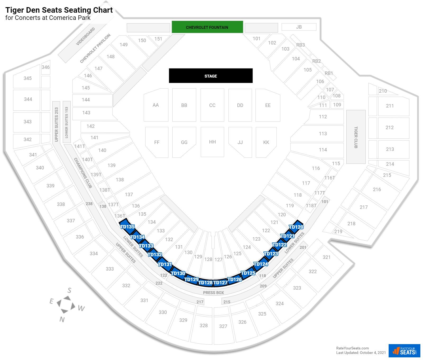 comerica park seating chart