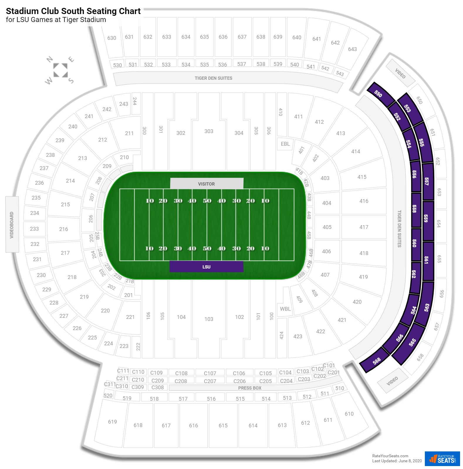 Lsu South Stadium Club Seating Chart