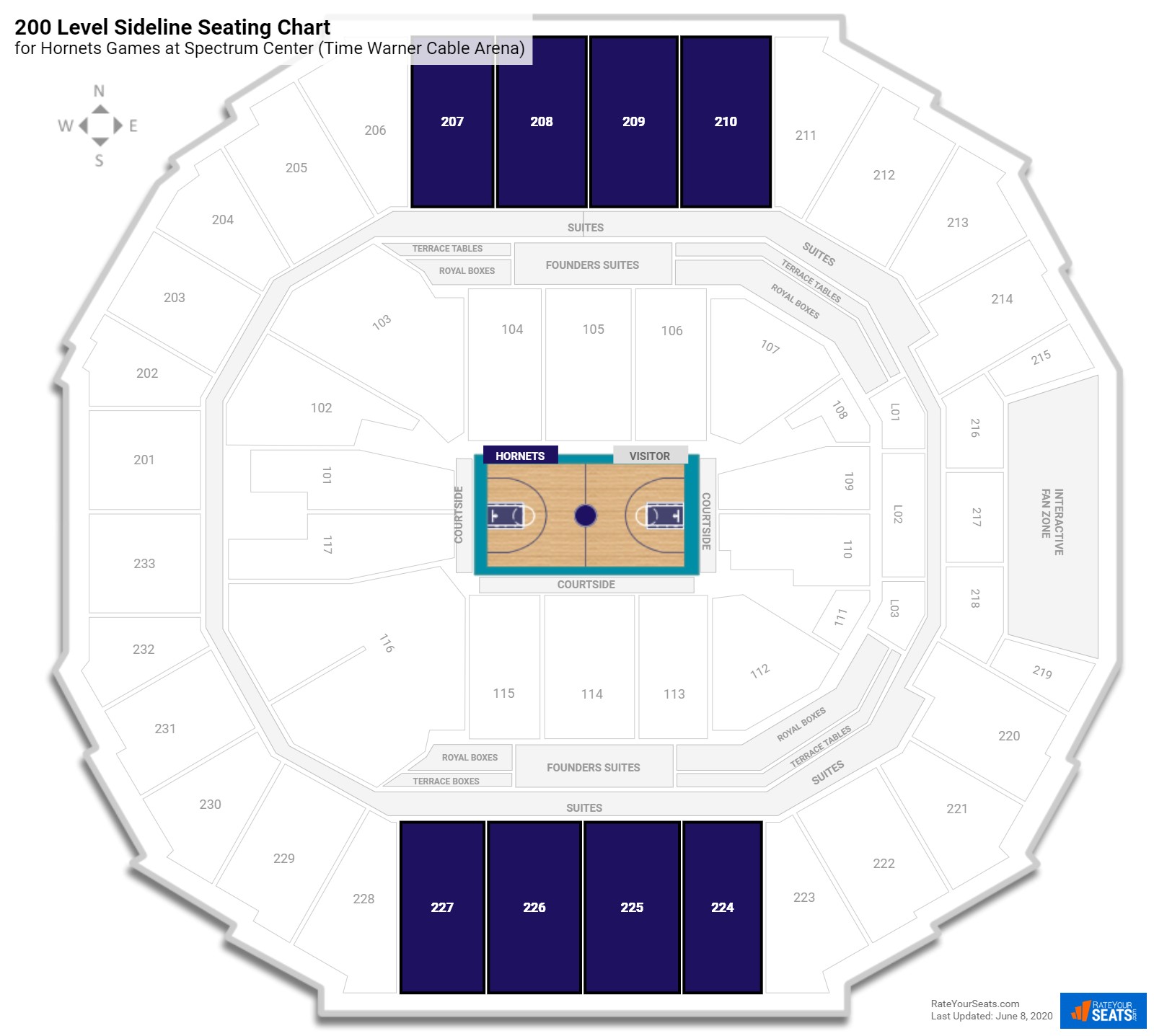 200 Level Sideline - Spectrum Center Basketball Seating - RateYourSeats.com1600 x 1483