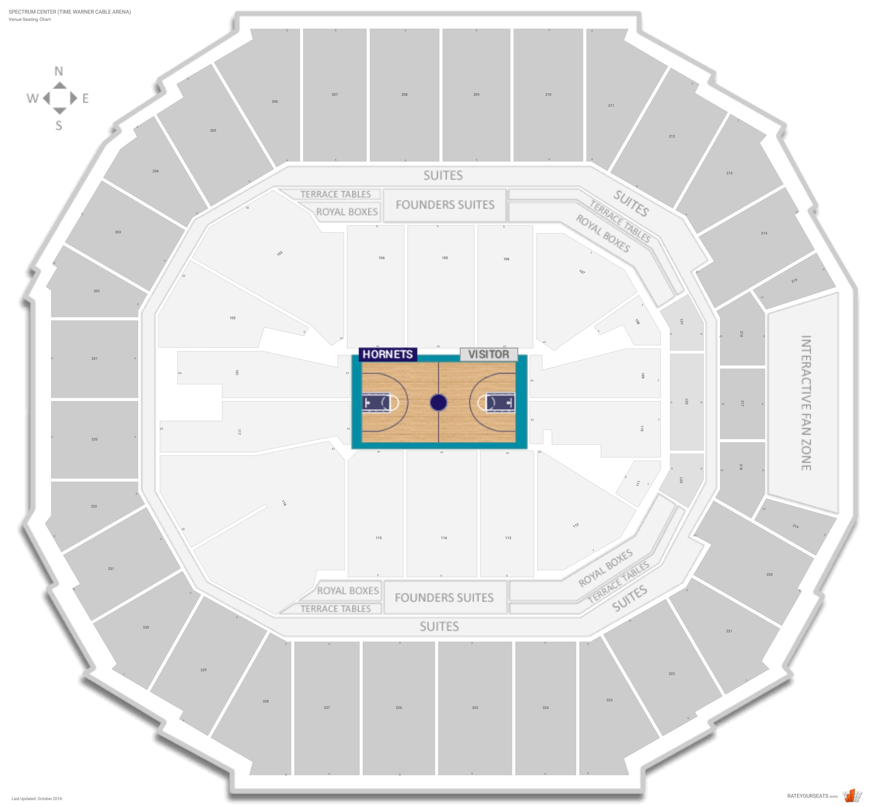Charlotte Hornets Seating Guide - Spectrum Center (Time ...