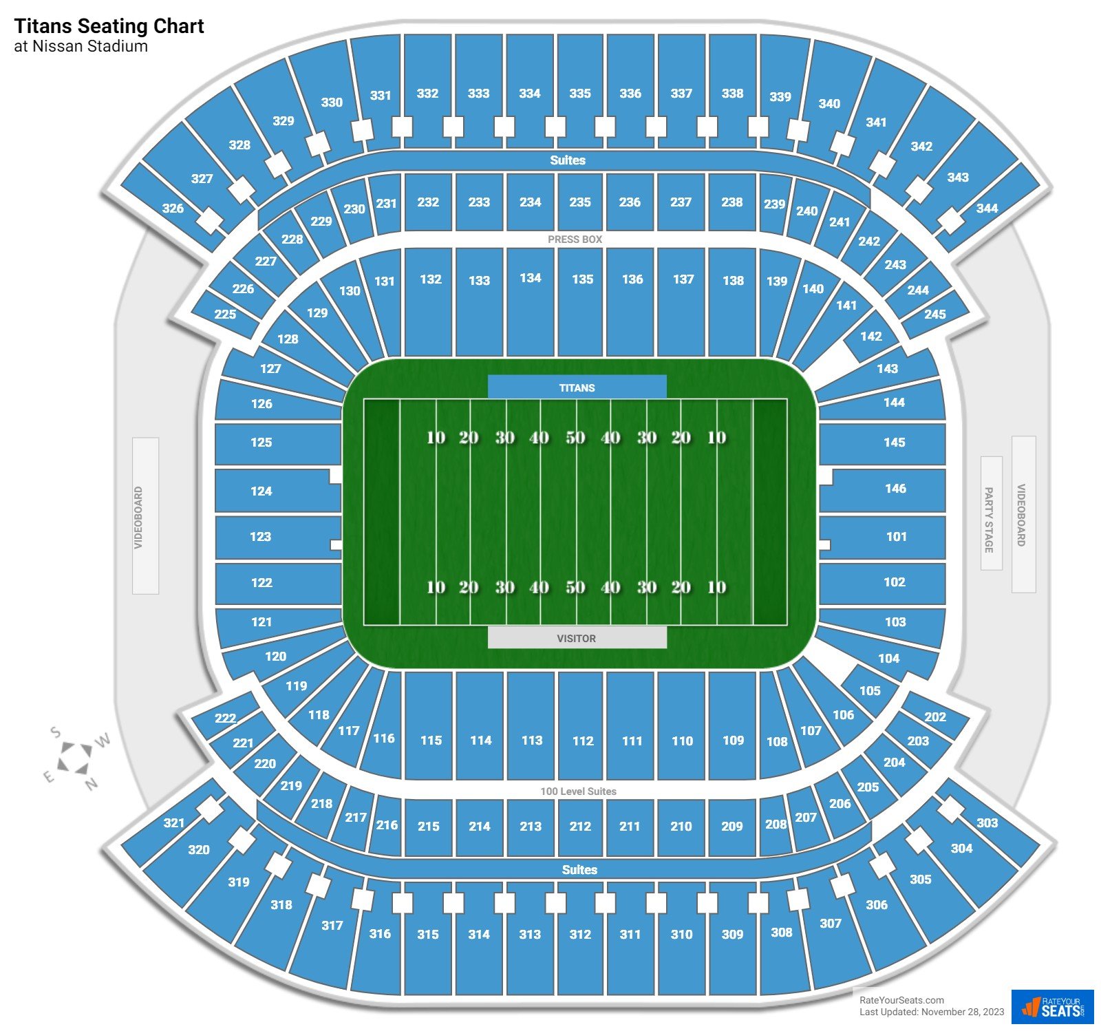 Tennessee Titans Seating Chart at Nissan Stadium