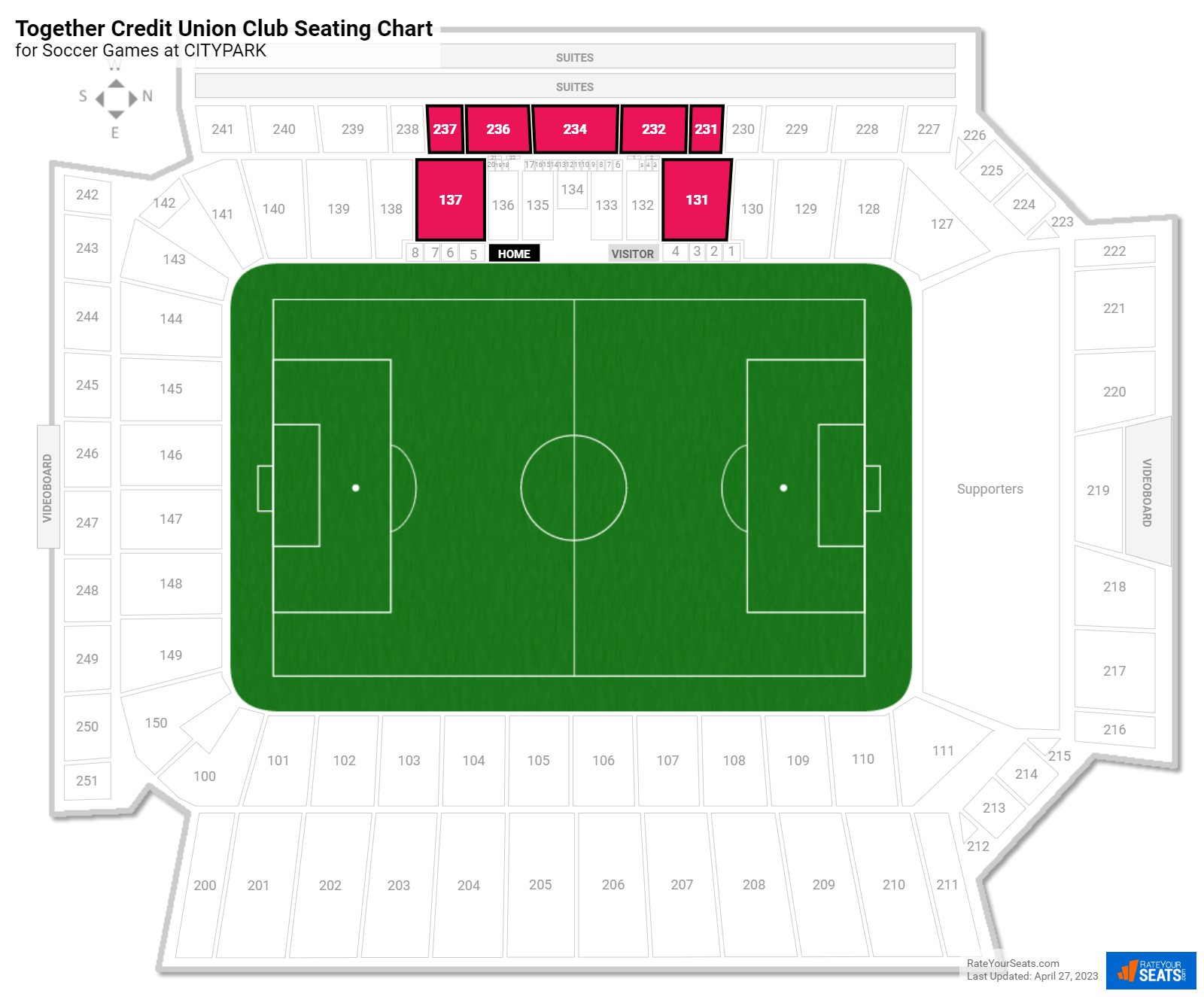 click to enlarge Soccer Together Credit Union Club Seating Chart at Energizer Park