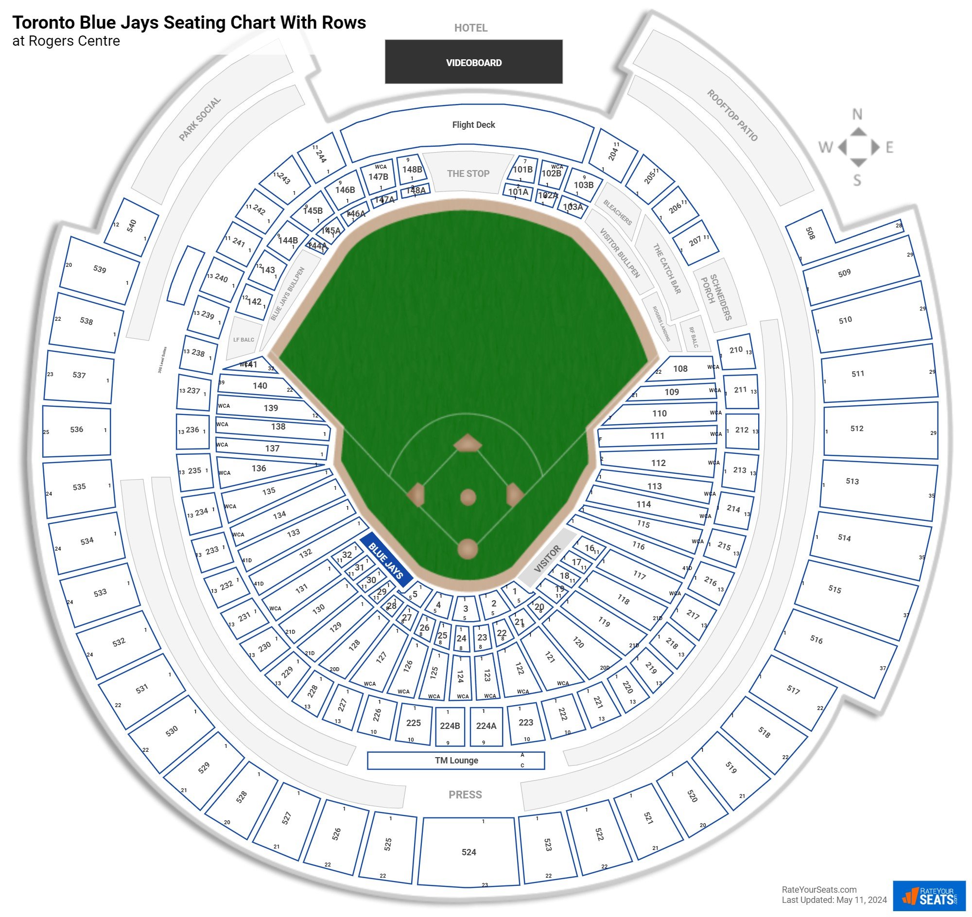 Rogers Centre Seating Charts Rateyourseats Com