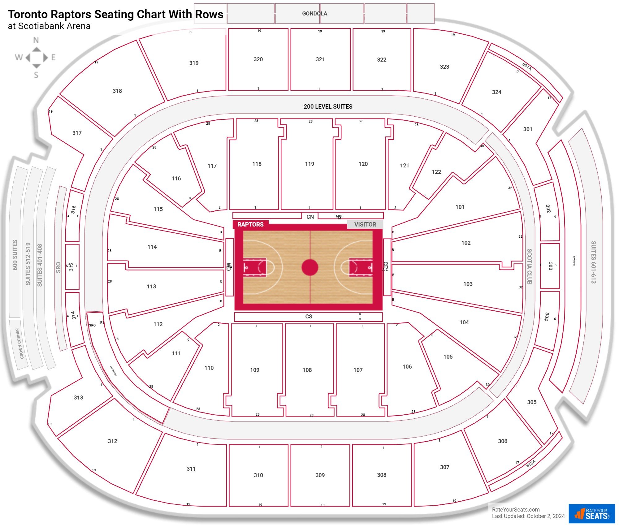 Scotiabank Arena Seating Chart + Rows, Seat Numbers and Club Seats