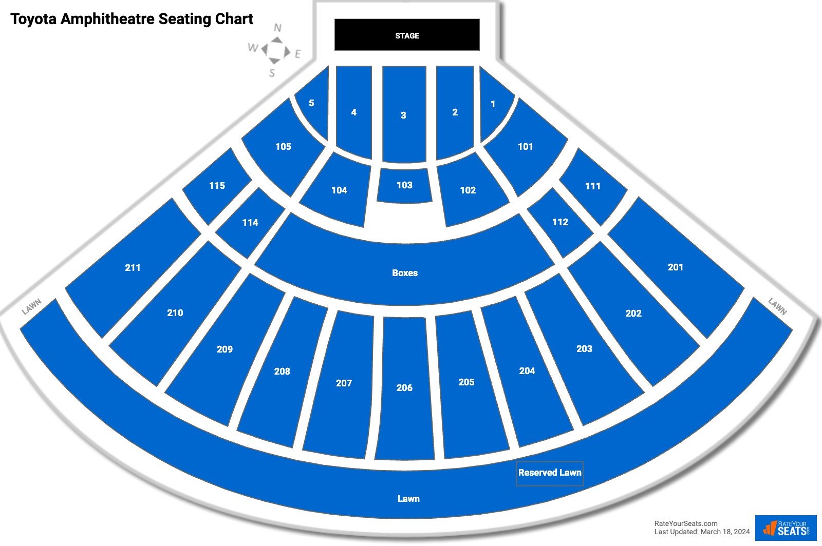 Toyota Amphitheatre Concert Seating Chart