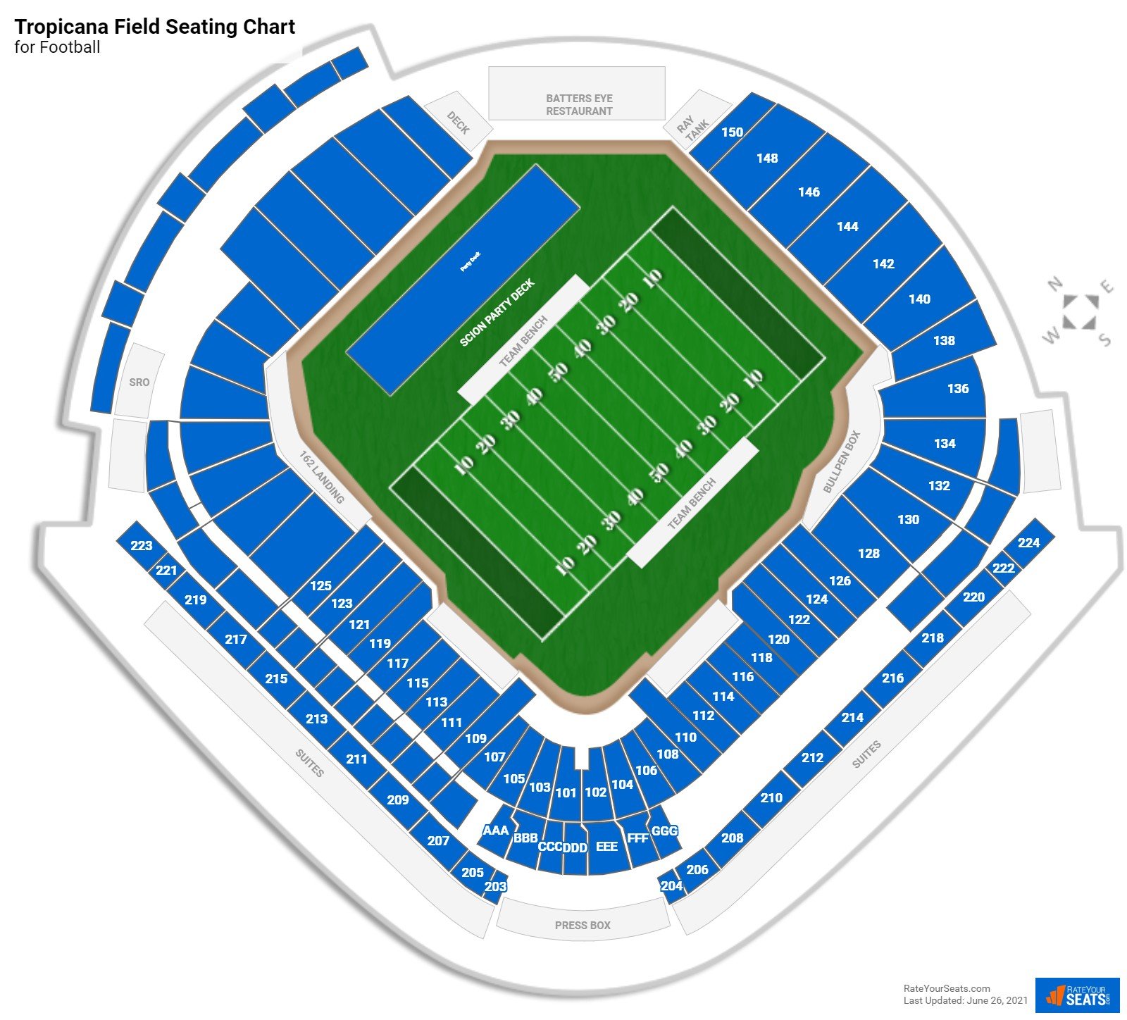 Tropicana Field Football Seating Chart