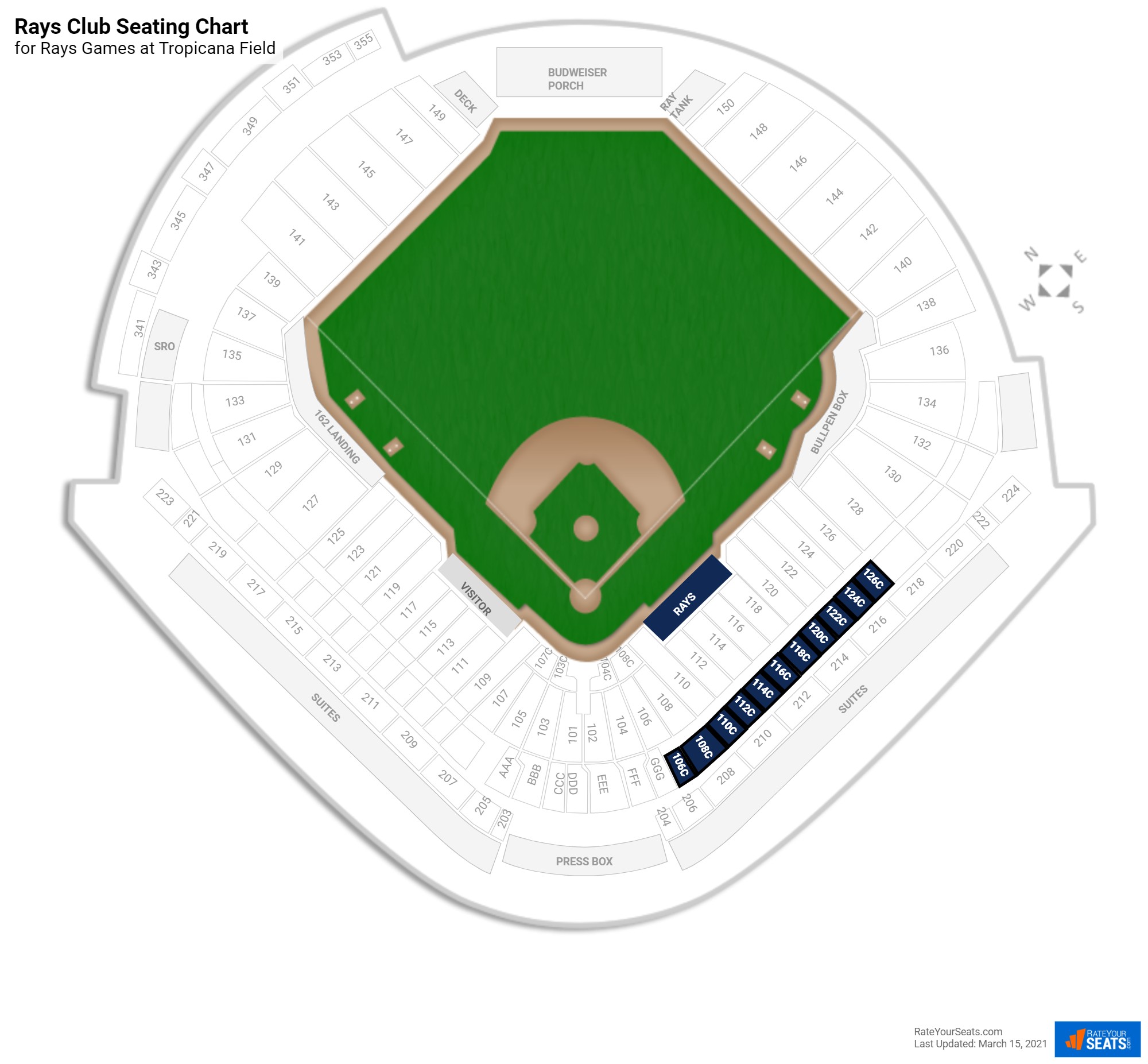 Seating Chart For Tropicana Field St Petersburg