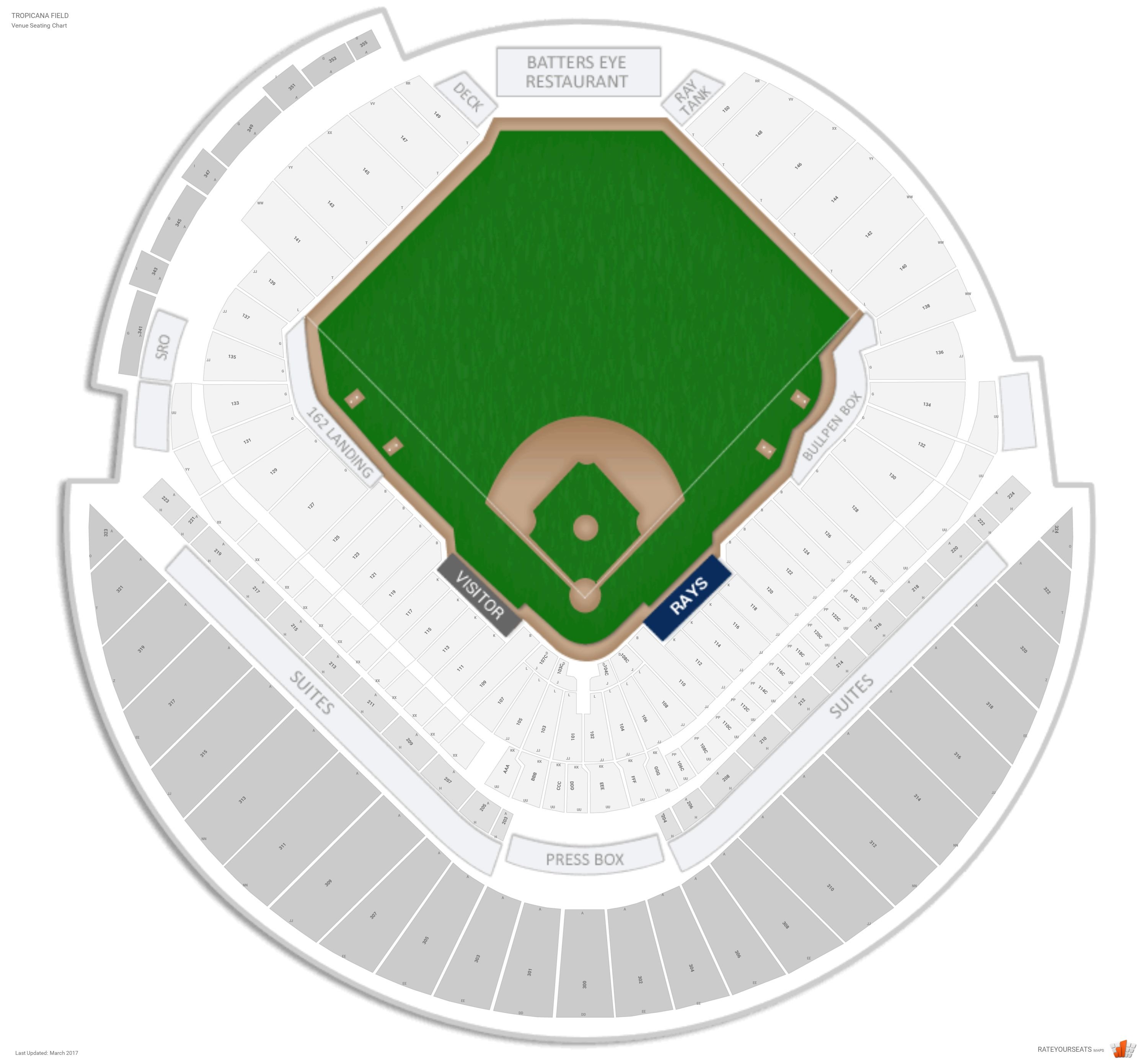 Tampa Bay Rays Seating Guide - Tropicana Field ...