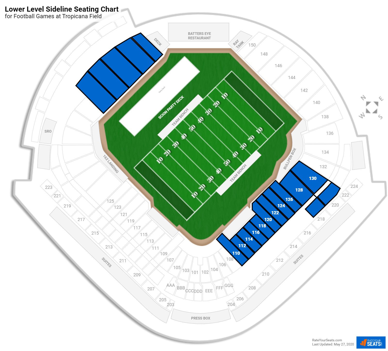 Seating Map Tropicana Field Elcho Table