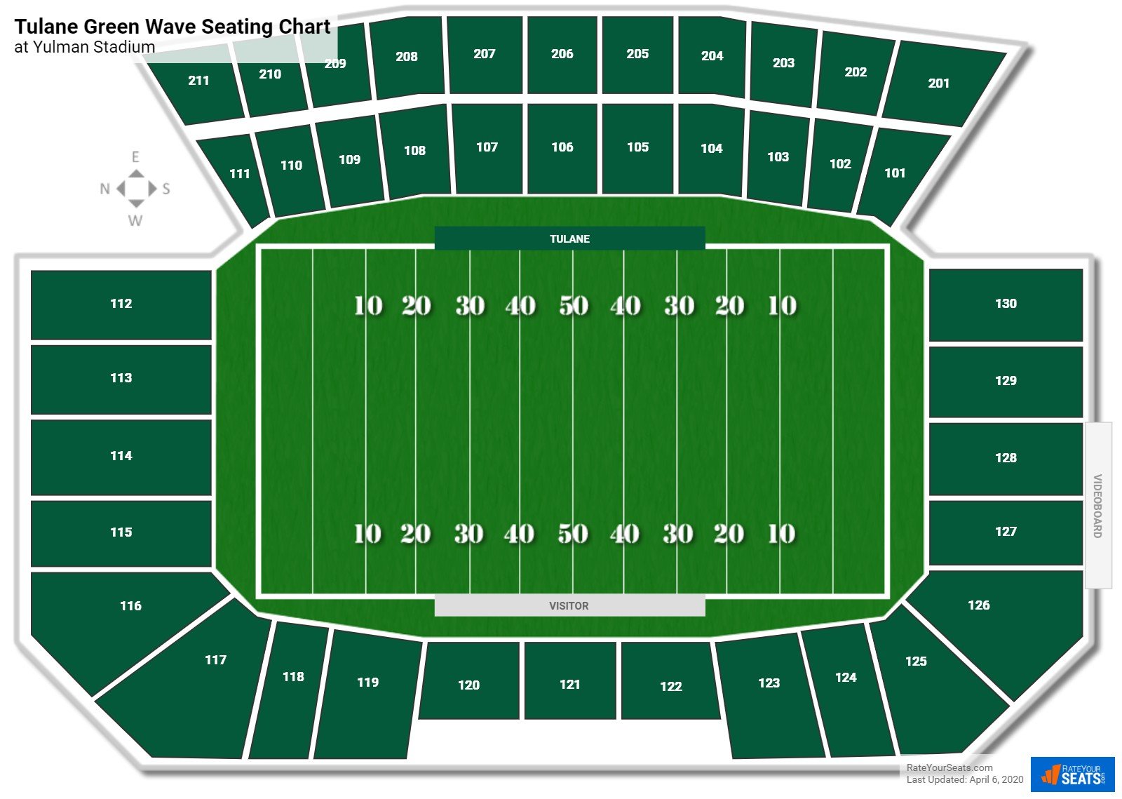 Yulman Stadium Football Seating Chart