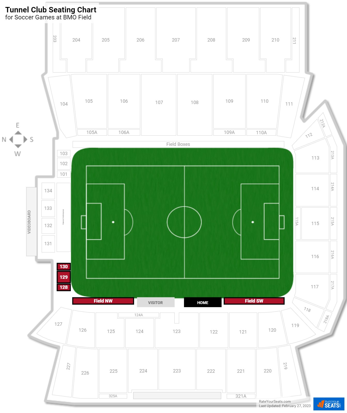 Soccer Tunnel Club Seating Chart at BMO Field