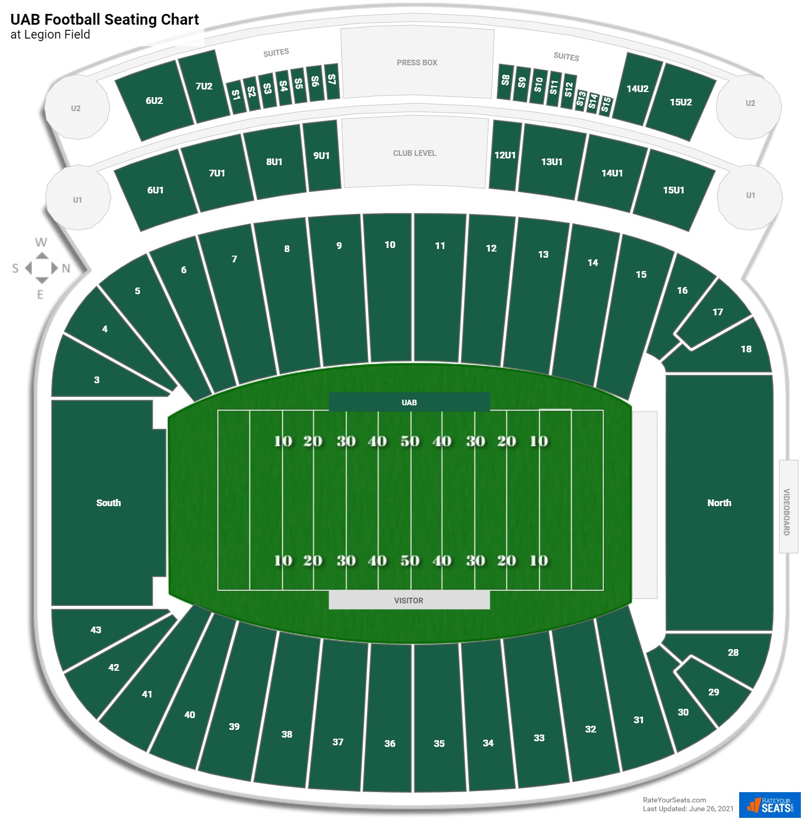 Legion Field Football Seating Chart