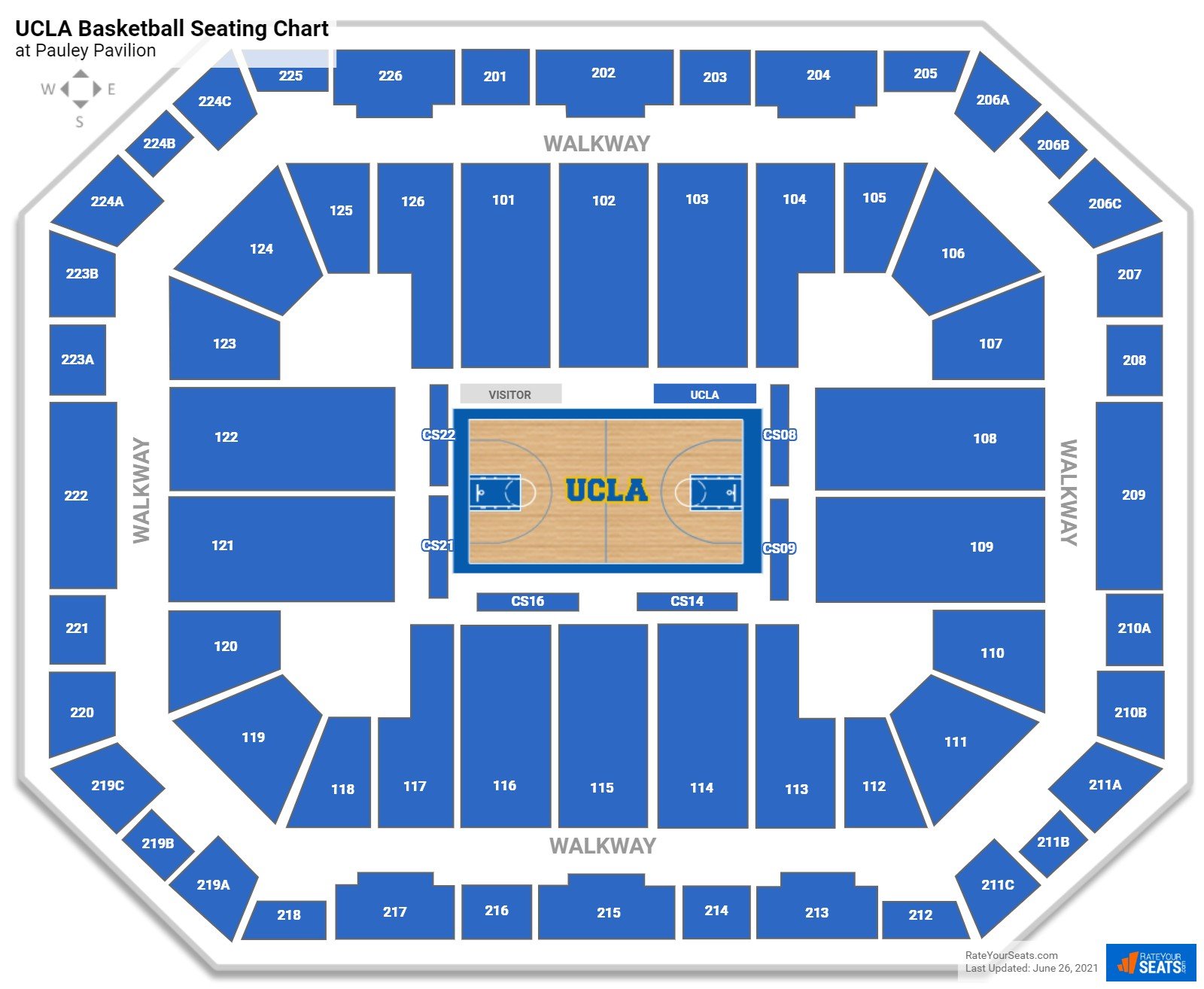 UCLA Bruins Seating Chart at Pauley Pavilion