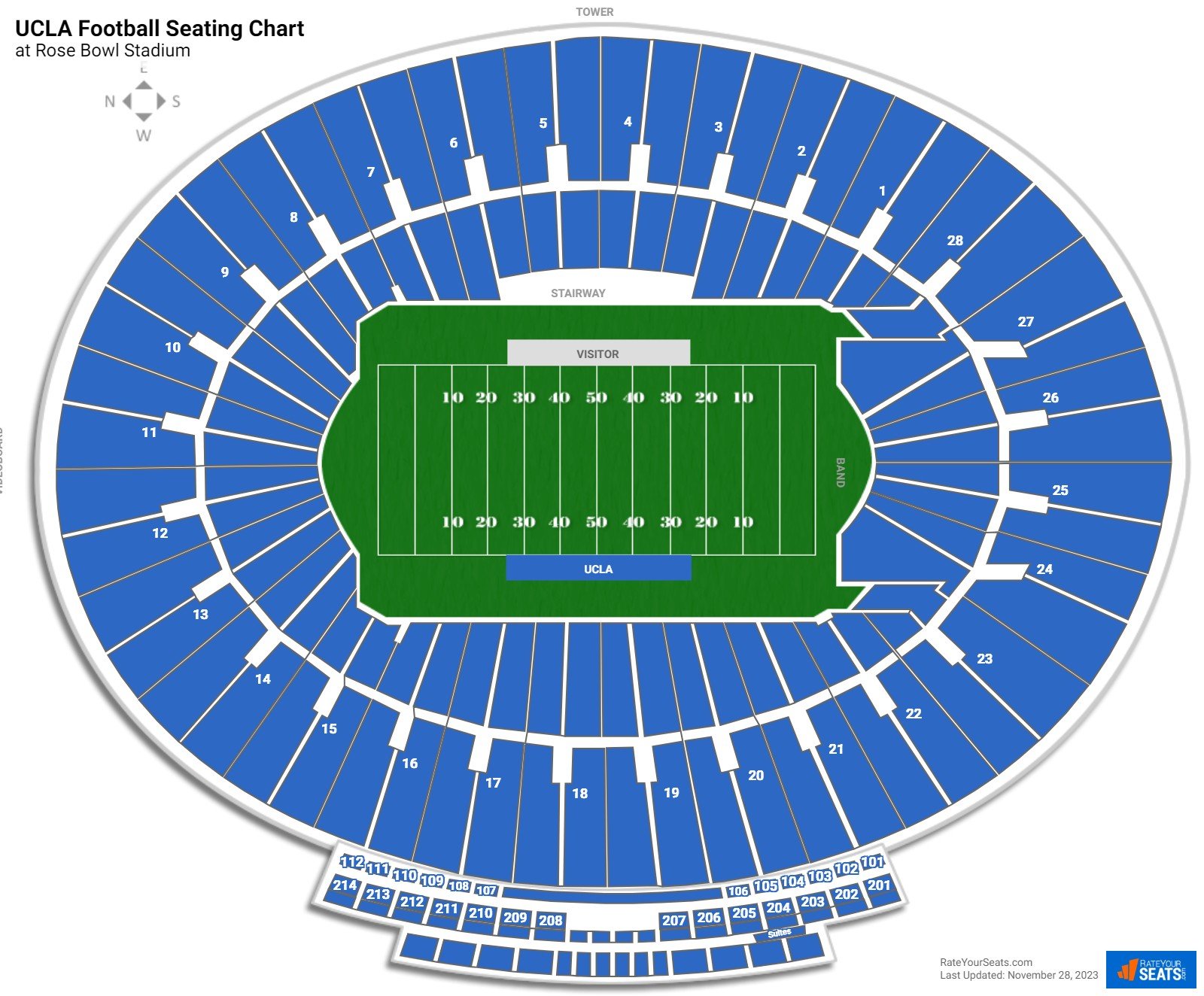 UCLA Bruins Seating Chart at Rose Bowl Stadium