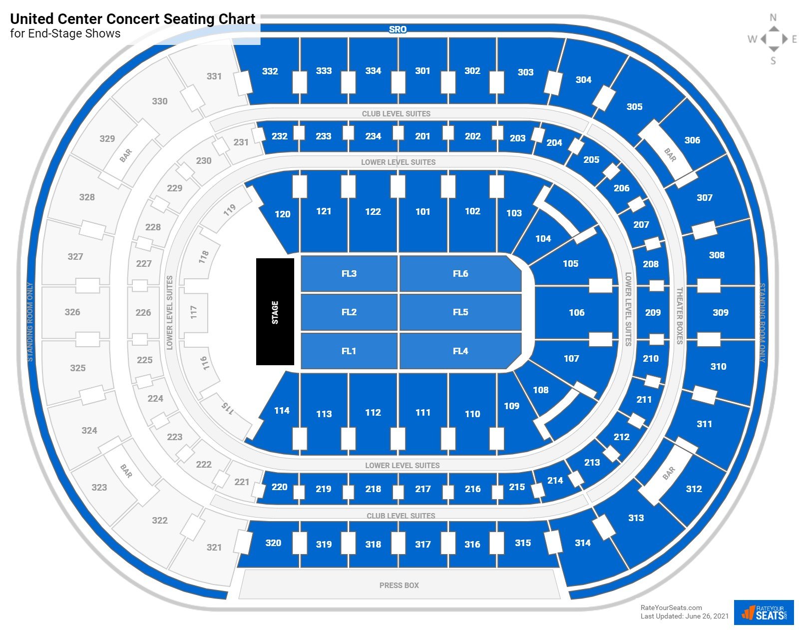 Seating Charts for United Center.
