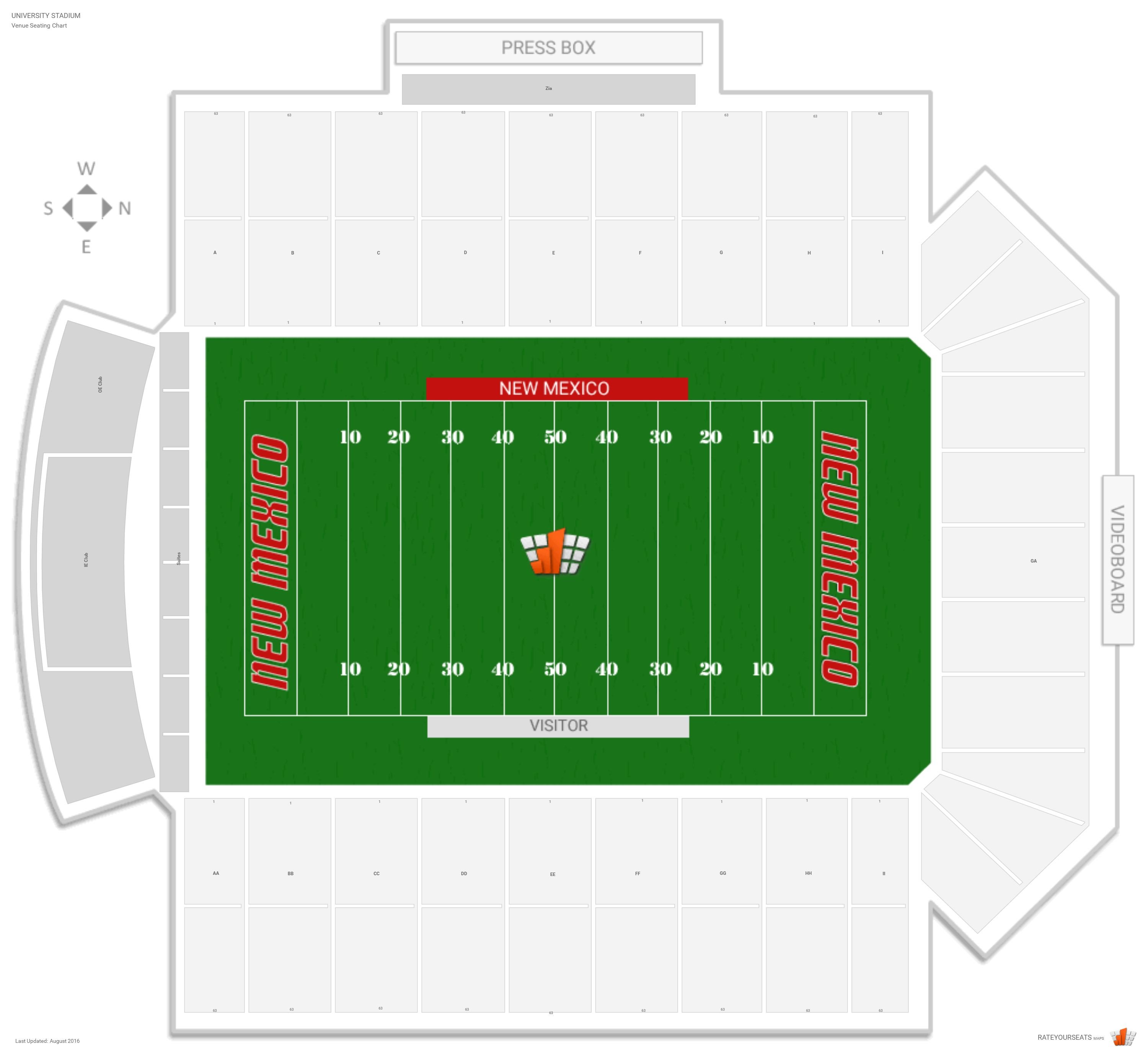 University Of New Mexico Football Stadium Seating Chart